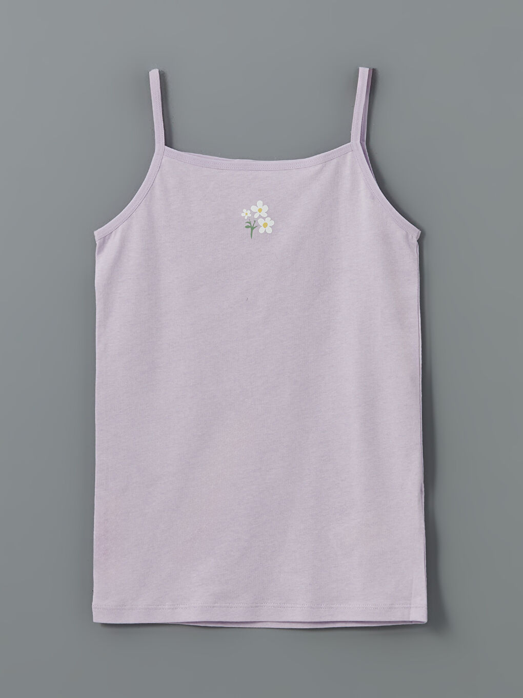 Lila Kare Yaka Çiçekli Kız Çocuk Atlet