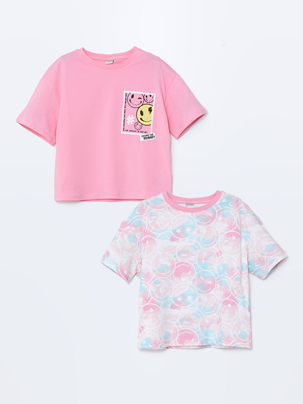 Crew Neck Girls' T-Shirt Set (2 Pieces) -S5BA16Z4-FNL