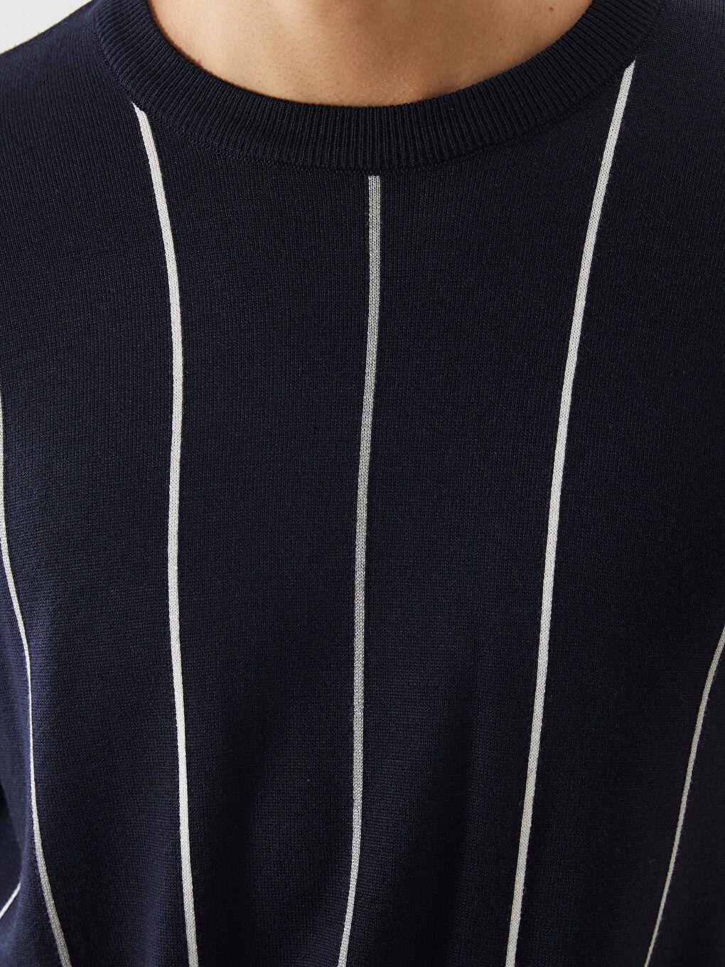 Crew Neck Short Sleeve Striped Men's Knitwear Sweater -S5BA17Z8-RFH