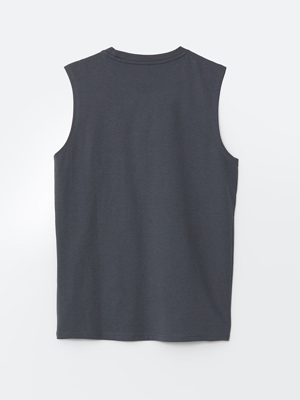 Gri Bisiklet Yaka Erkek Kolsuz Tişört-5