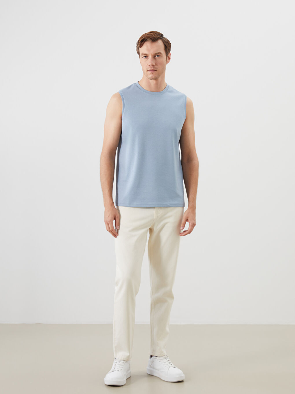 Crew Neck Men's Sleeveless T-Shirt-1