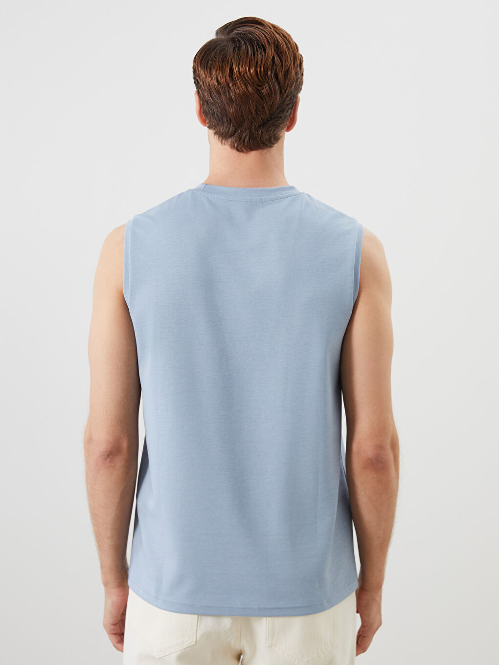 Crew Neck Men's Sleeveless T-Shirt-3