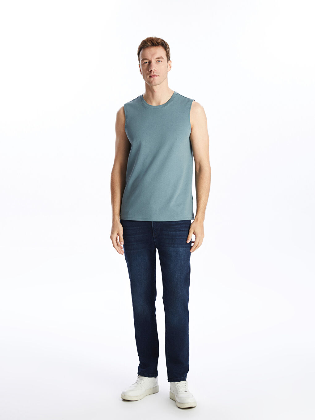 Crew Neck Men's Sleeveless T-Shirt -S5BA73Z8-YY0