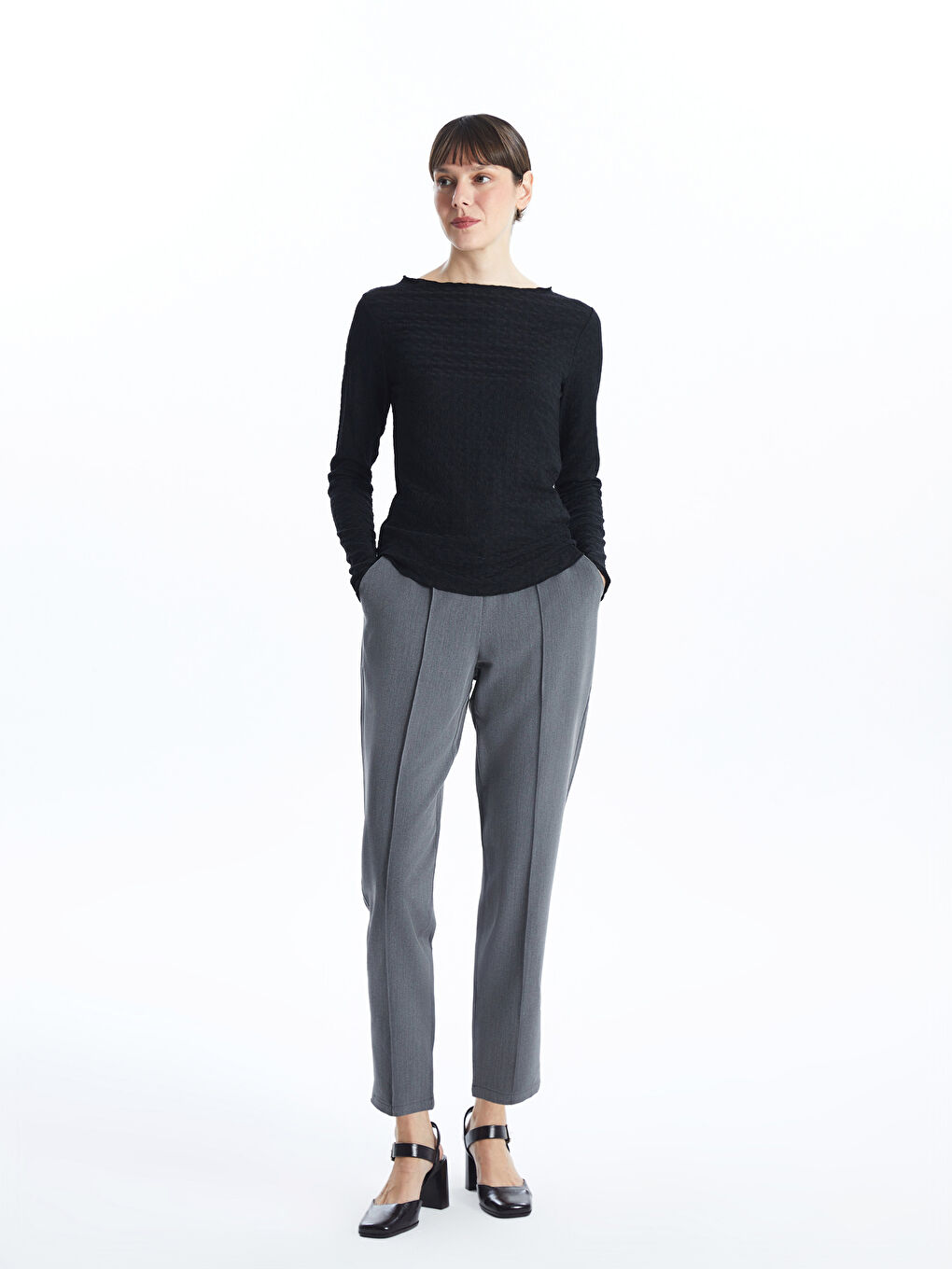 Elasticated Waist Women's Trousers -S5BA75Z8-JNM
