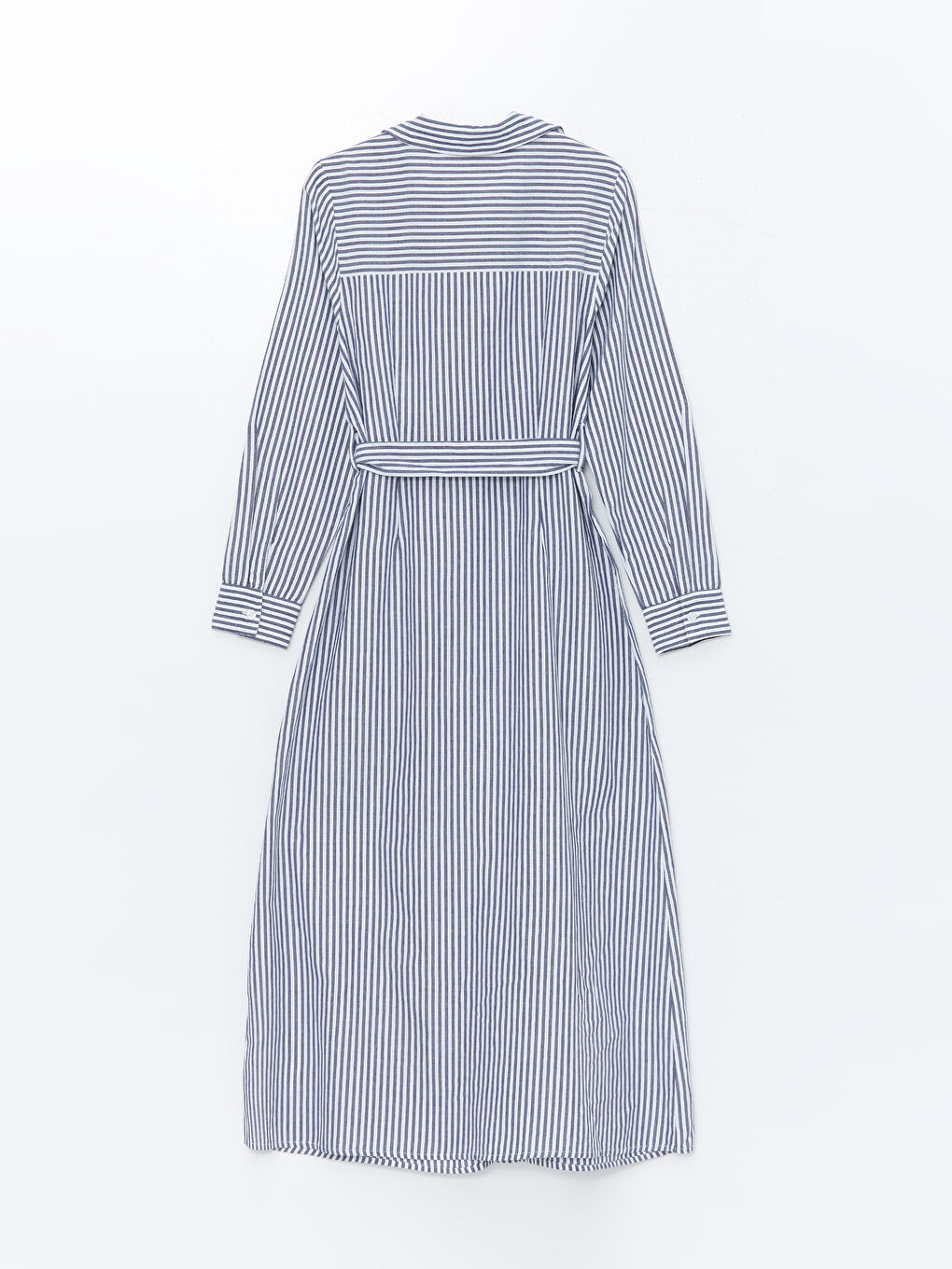 LCW Vision Striped Women's Midi Shirt Dress with Sash -S5BB11Z8-LEN