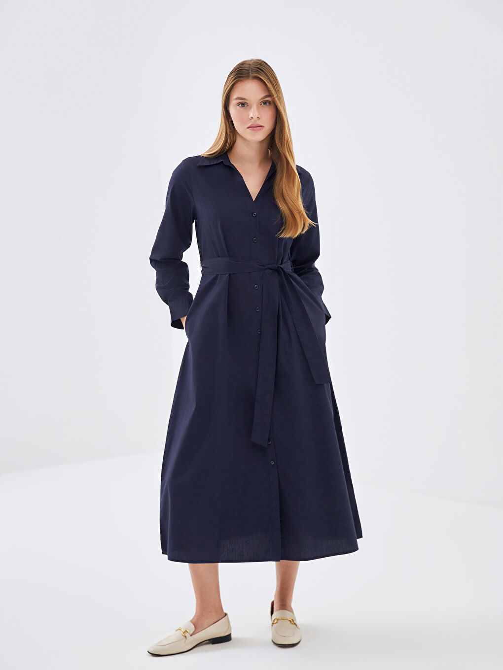 LCW Vision Poplin Ženska Košulja Haljina -S5BB12Z8-HRZ