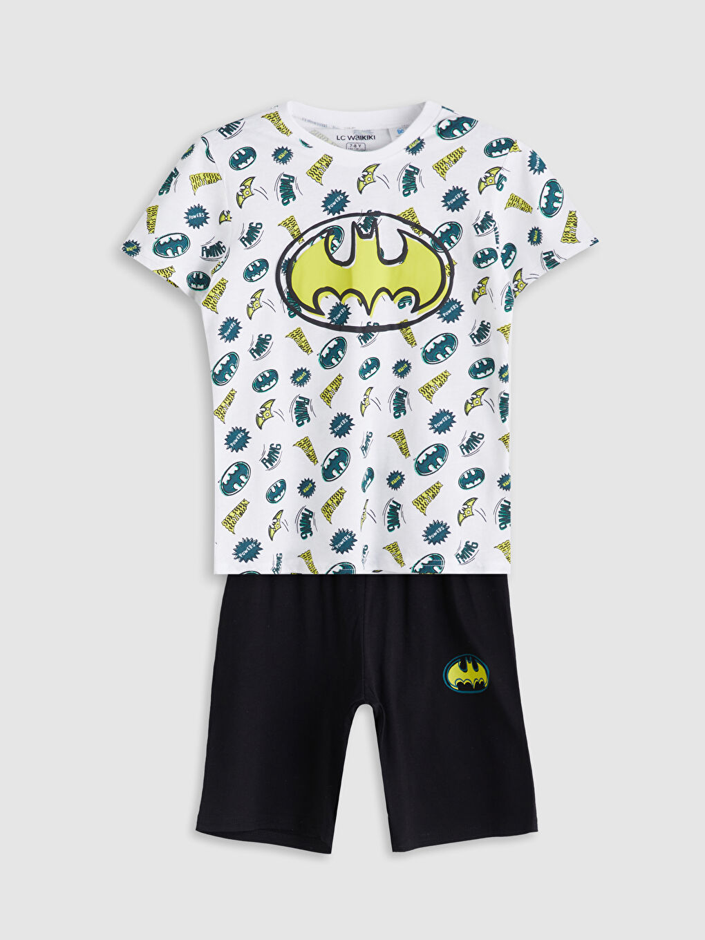 Crew Neck Batman Printed Boys' Shorts Pyjama Set -S5BB96Z4-LU7