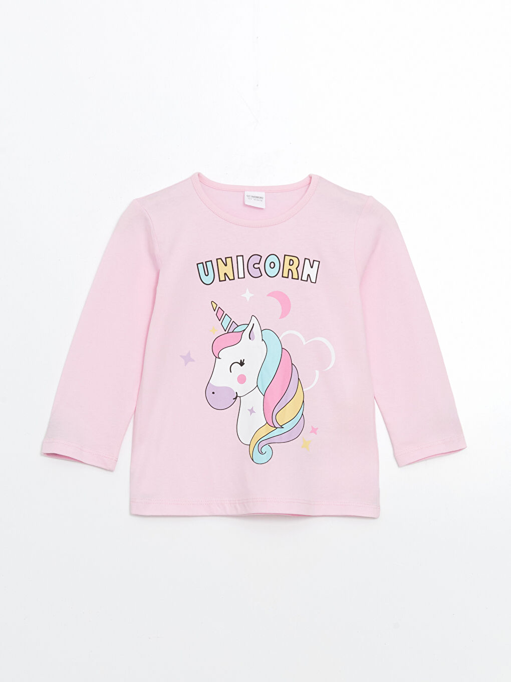 Pembe Bisiklet Yaka Baskılı Kız Çocuk Pijama Üst