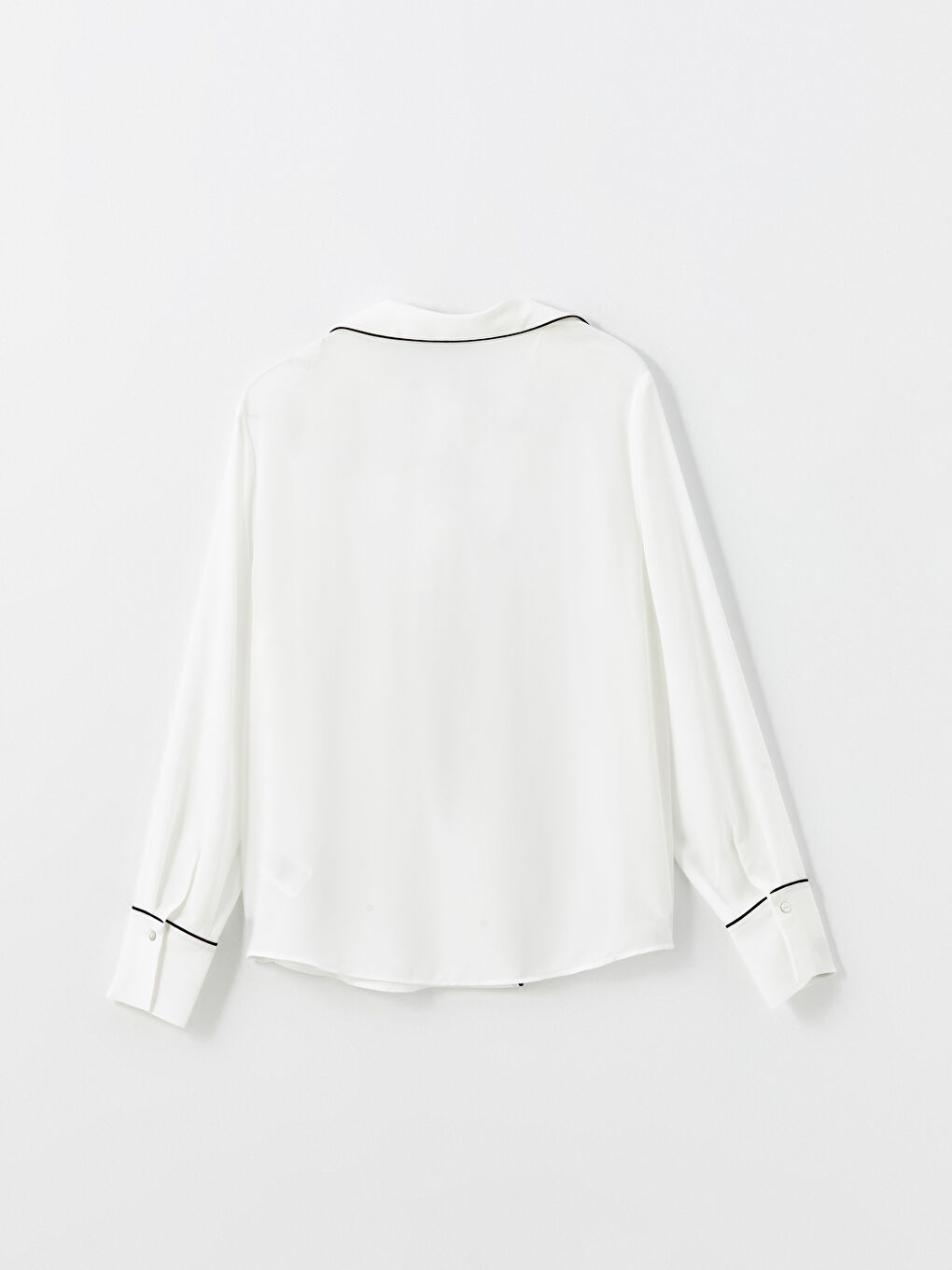Collared Neck Plain Dobby Fabric Women's Blouse -S5BC09Z8-R9J