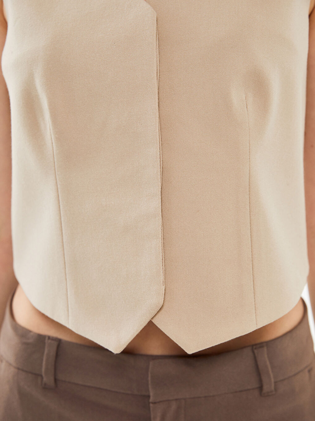 LCW Vision V Neck Women's Classic Waistcoat -S5BC29Z8-CT2