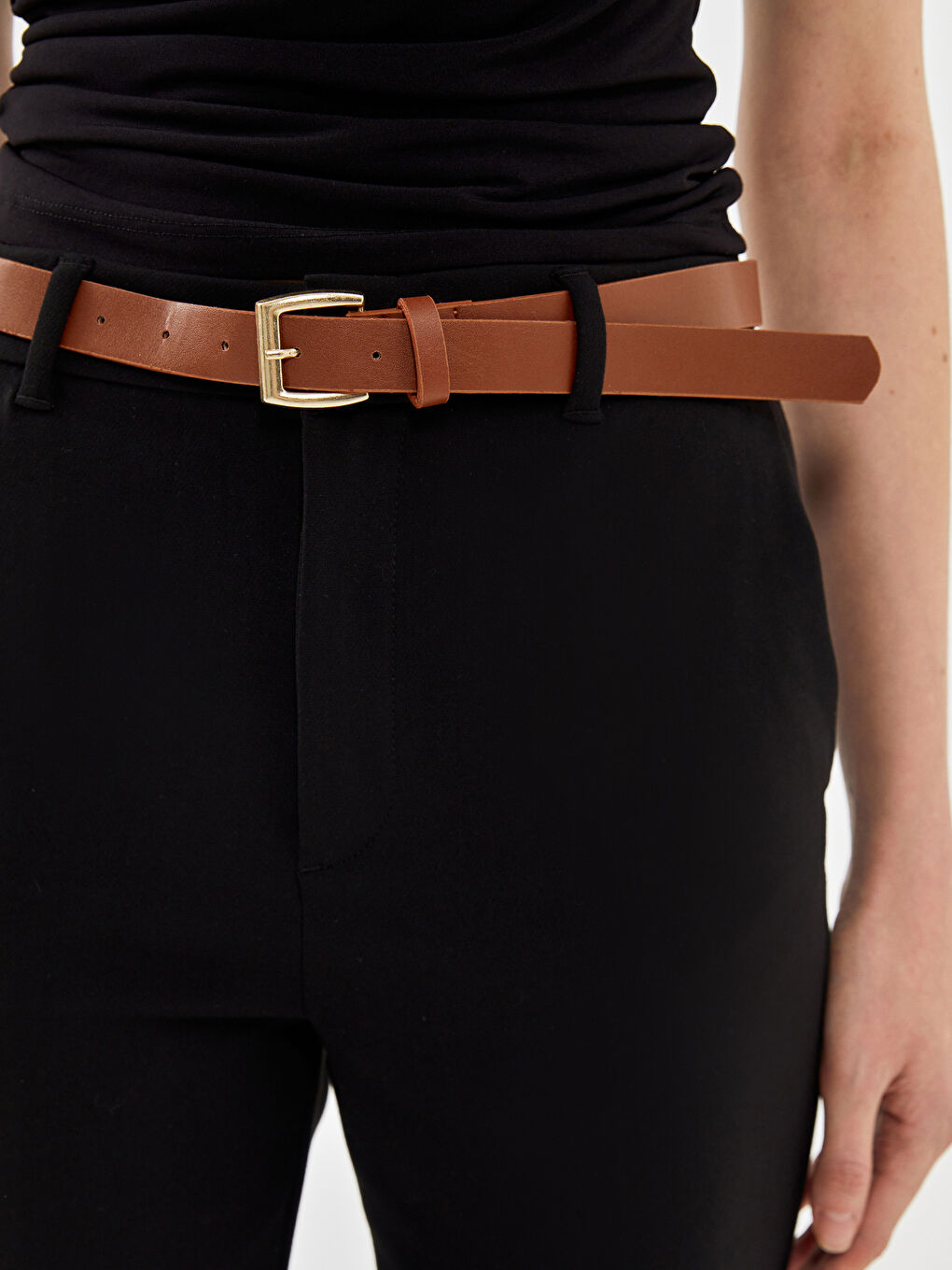 Belted Slim Fit Women's Trousers -S5BC51Z8-CVL