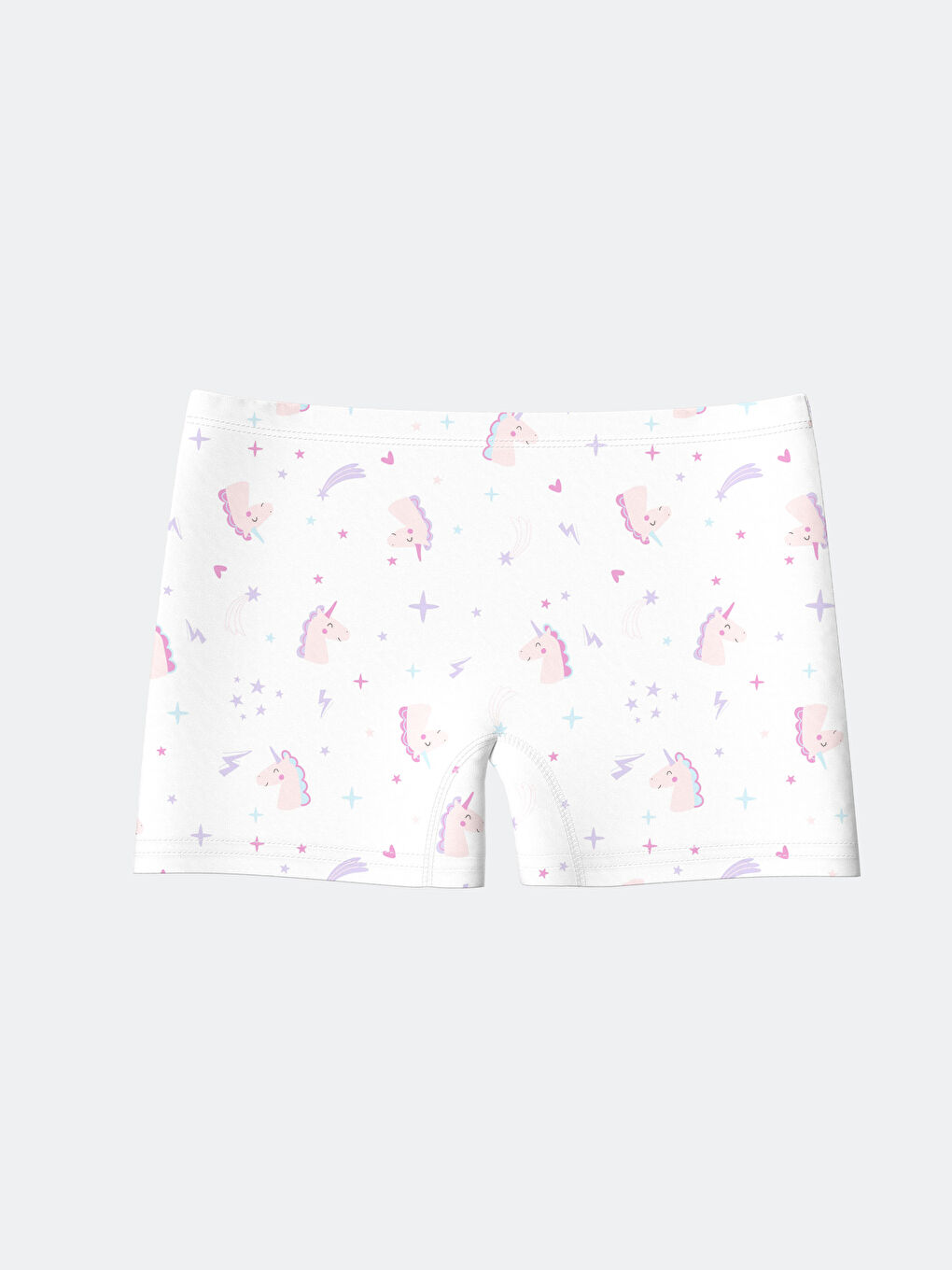 Beyaz Beli Lastikli Kız Çocuk Boxer