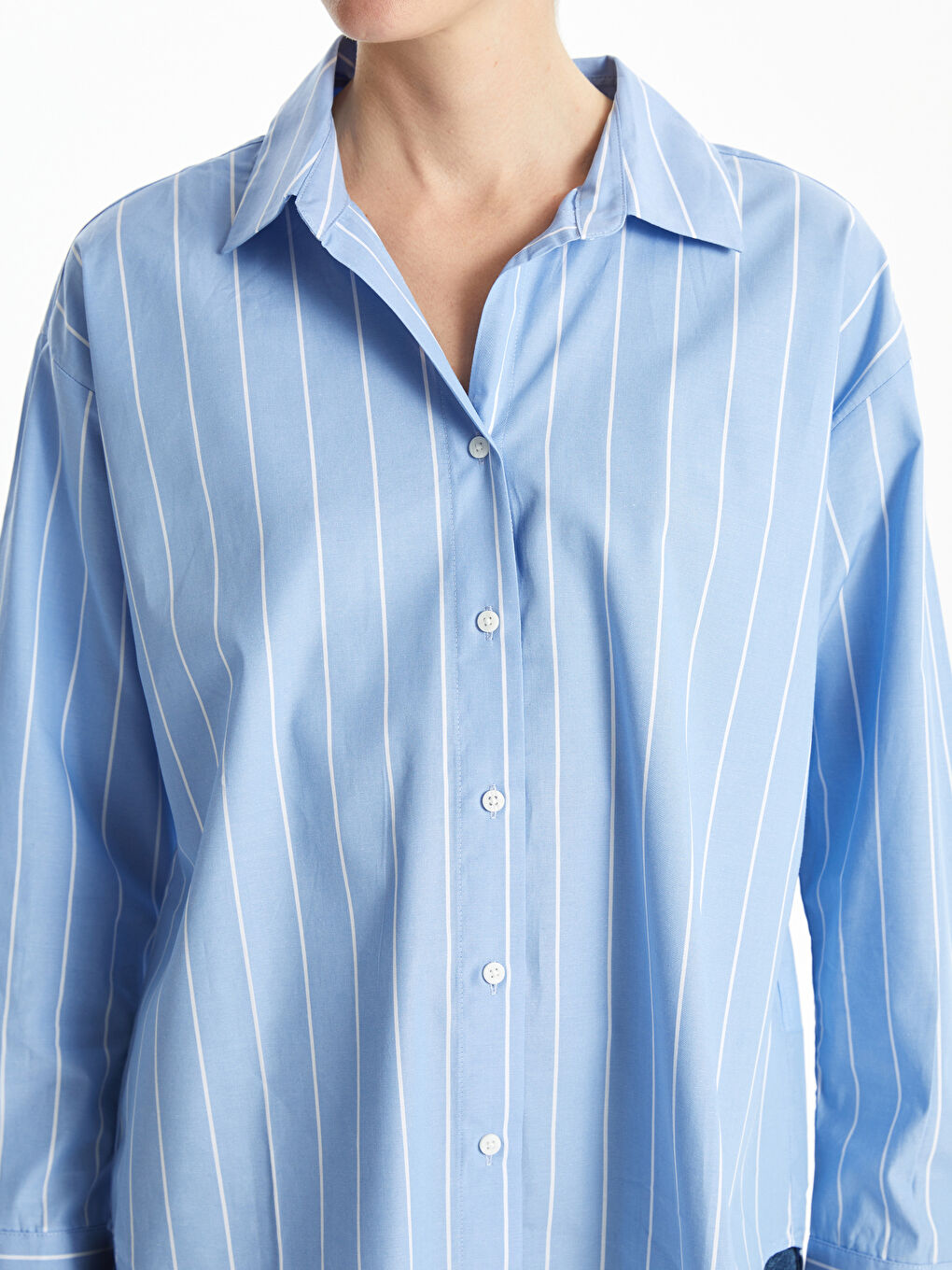 Regular Fit Poplin Women's Shirt -S5BD73Z8-LEN
