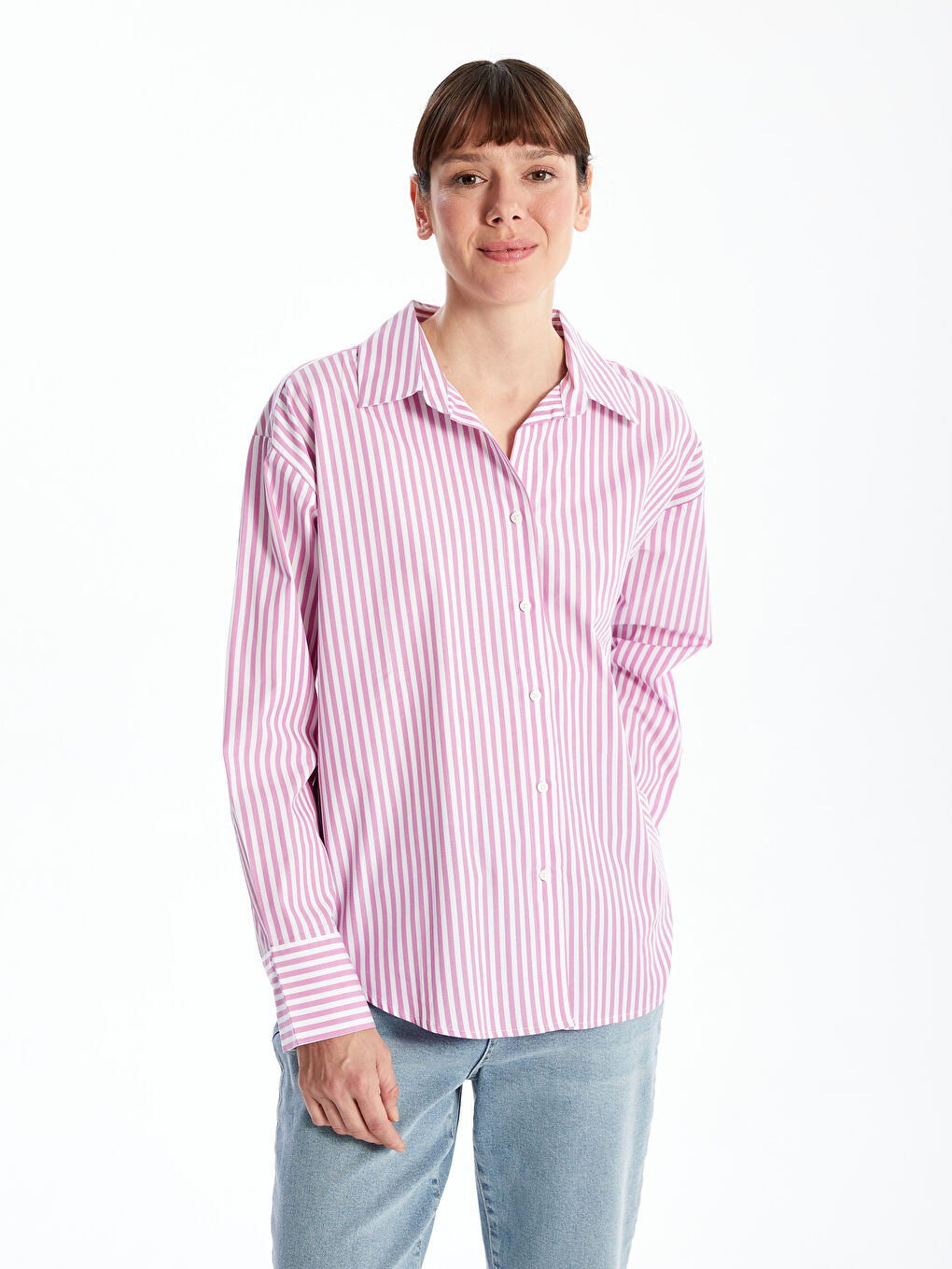Regular Fit Poplin Women's Shirt -S5BD73Z8-LHK