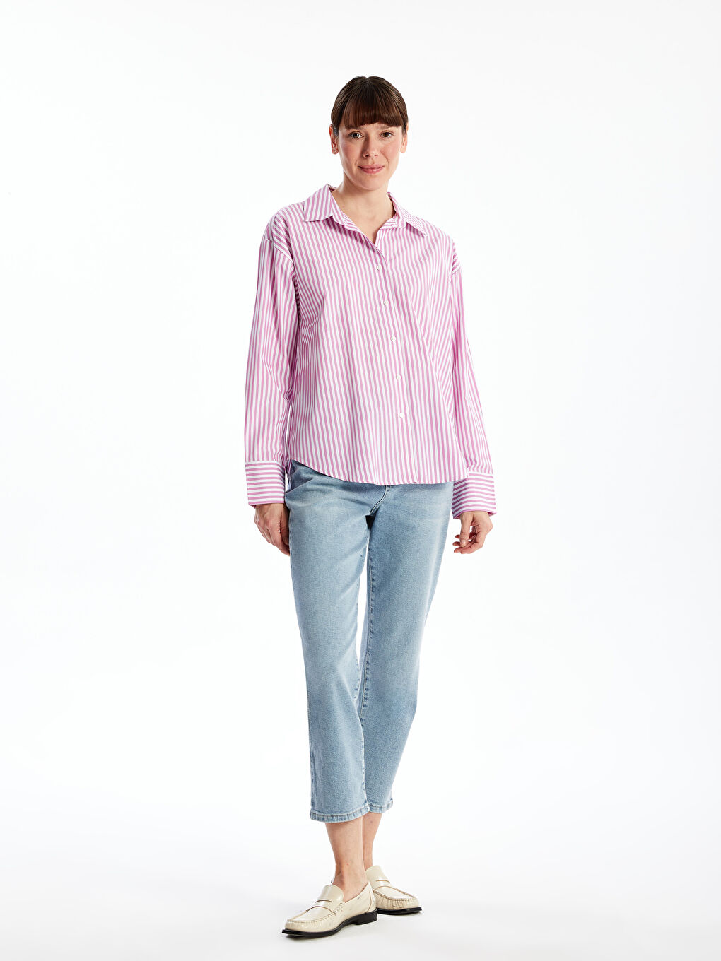 Regular Fit Poplin Women's Shirt -S5BD73Z8-LHK