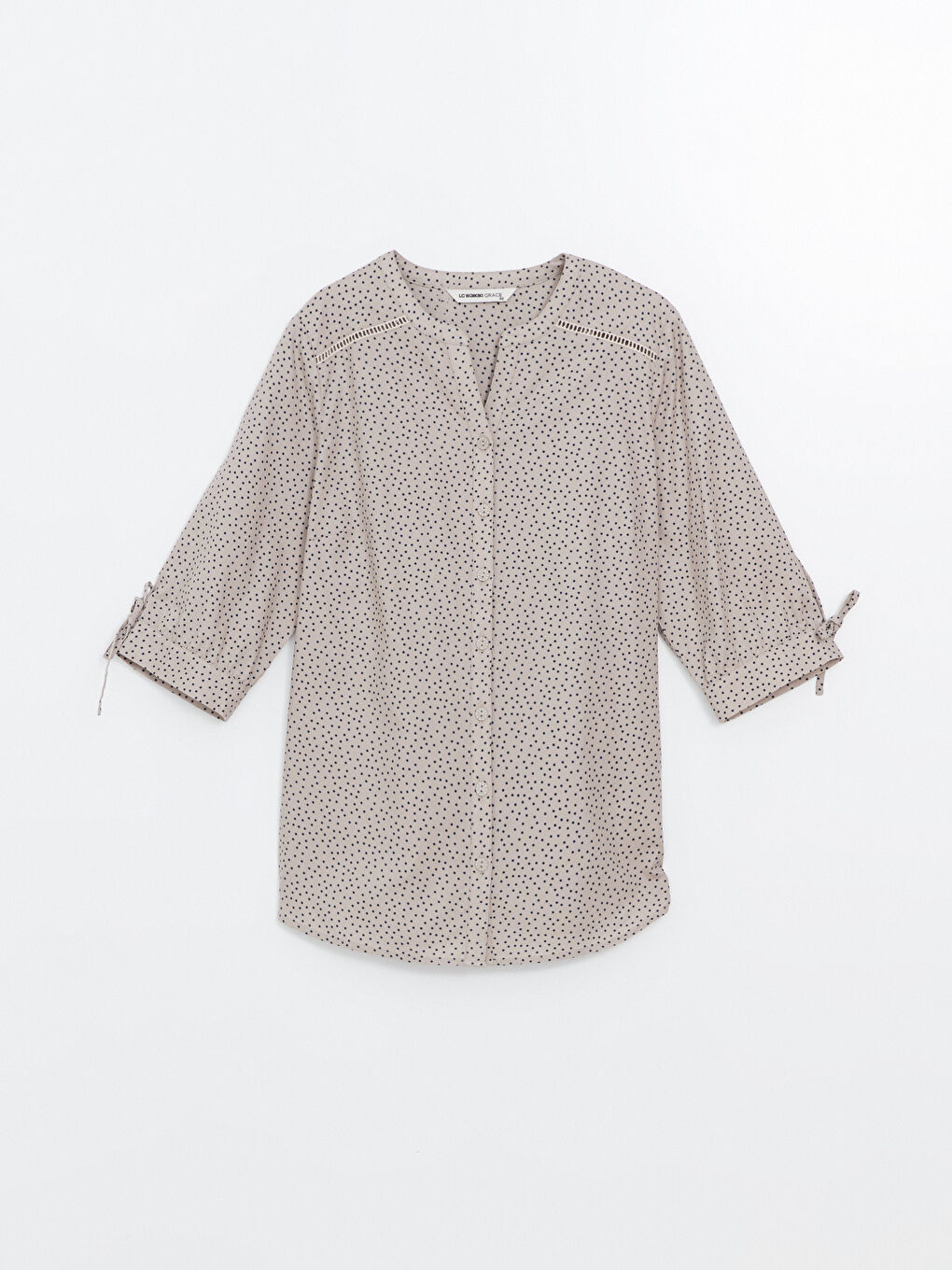 Notch Neck Polka Dot Women's Shirt -S5BE20Z8-LQK