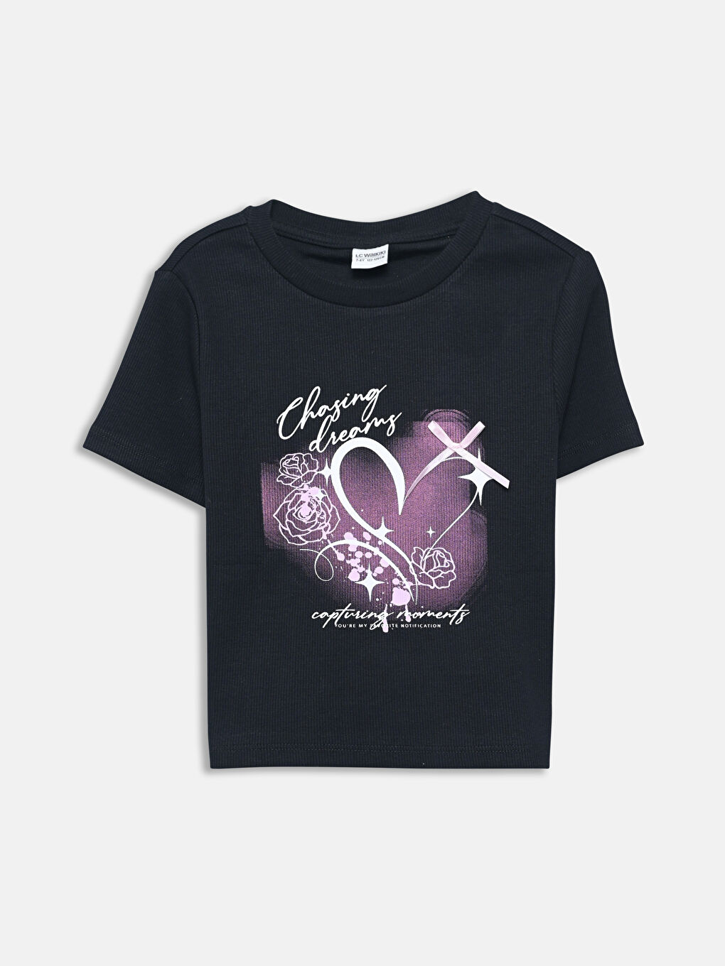 Crew Neck Girls' Crop T-Shirt -S5BE28Z4-CVL