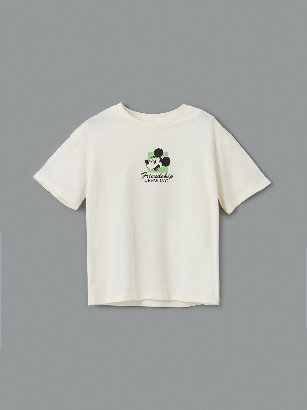 Crew Neck Mickey Mouse Print Girl’S T-Shirt -S5BE34Z4-FDH