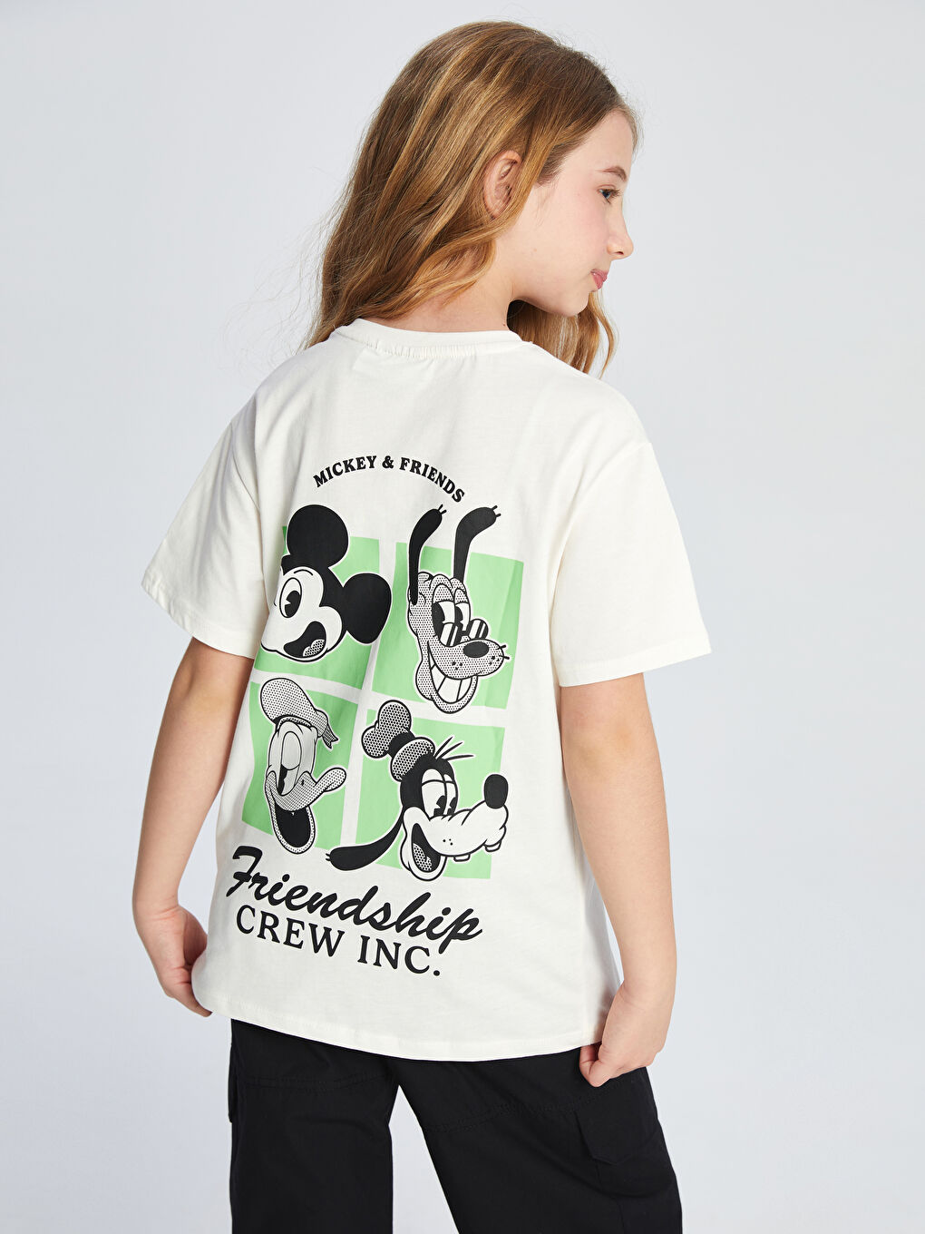 Crew Neck Mickey Mouse Print Girl’S T-Shirt -S5BE34Z4-FDH