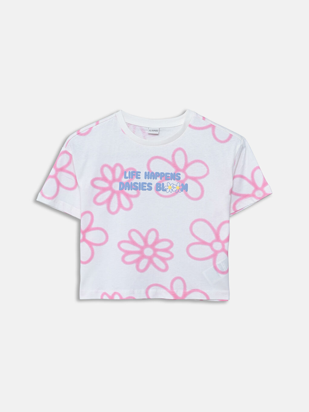 Crew Neck Floral Girls' Crop T-Shirt -S5BE56Z4-LRA