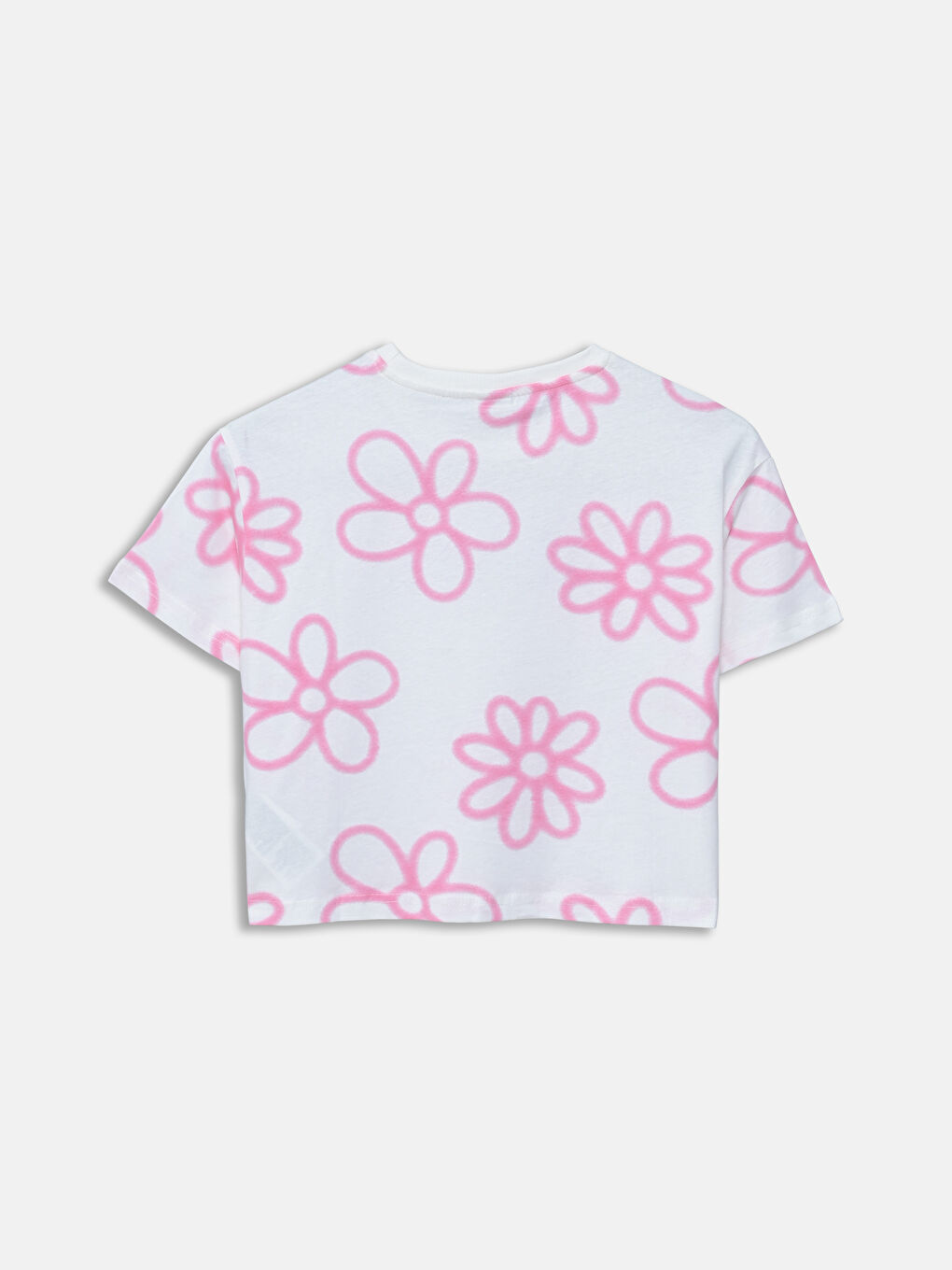 Crew Neck Floral Girls' Crop T-Shirt -S5BE56Z4-LRA