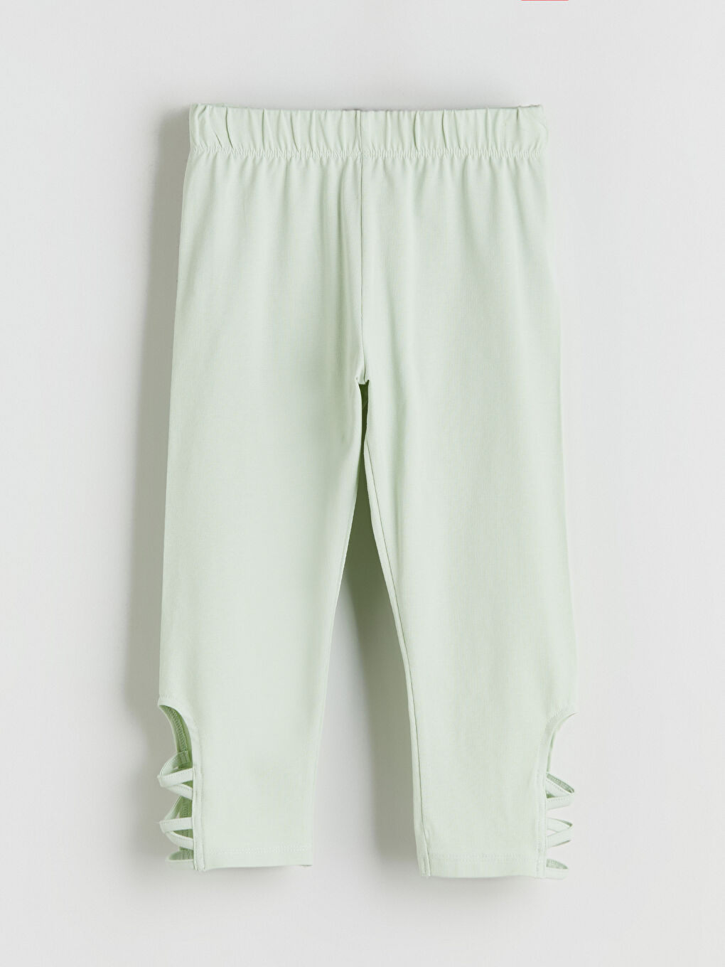 Yeşil Beli Lastikli 3/4 Boy Kız Çocuk Tayt