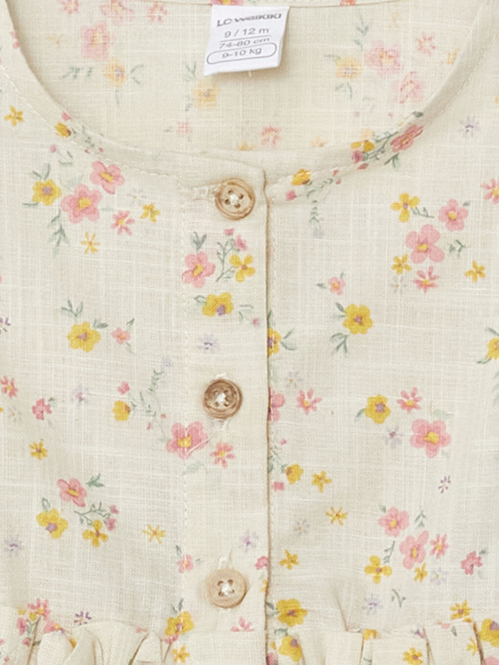 Robe pour Filles à Col Rond et Motif Floral-1