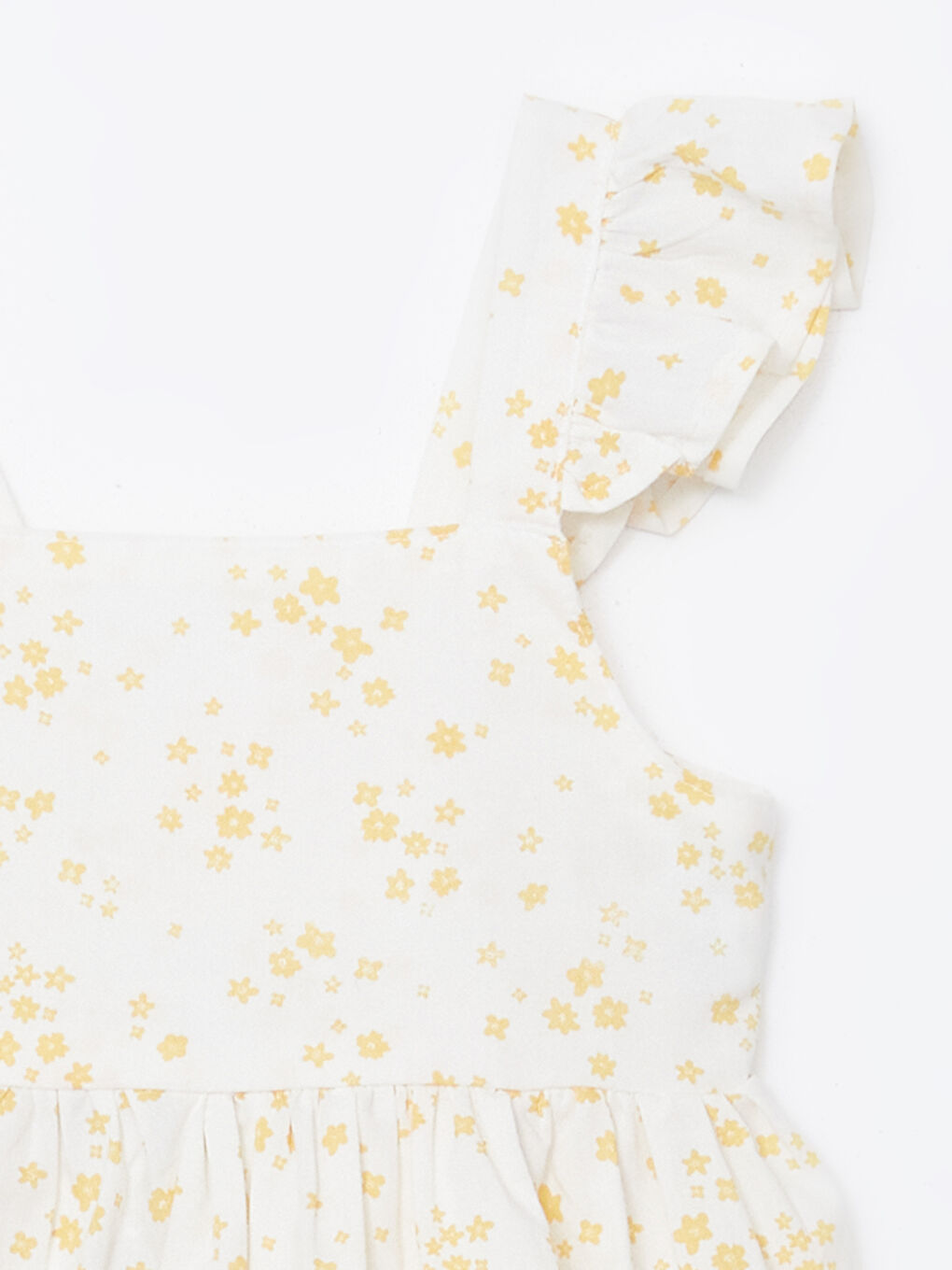 Robe en Popeline à Col Carré et Motif Floral pour Filles-1