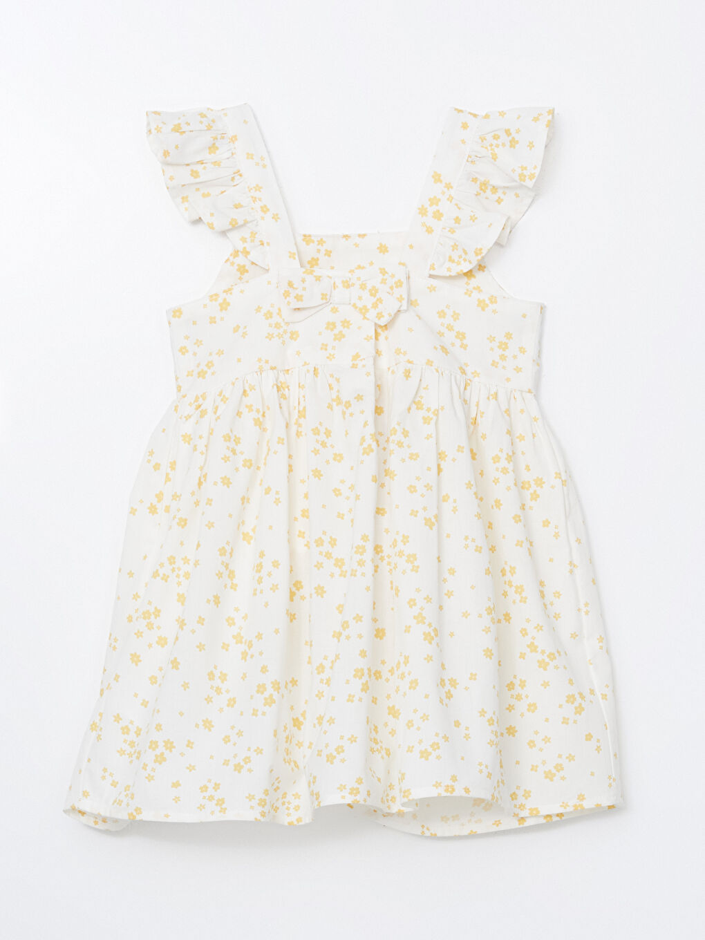 Robe en Popeline à Col Carré et Motif Floral pour Filles-2