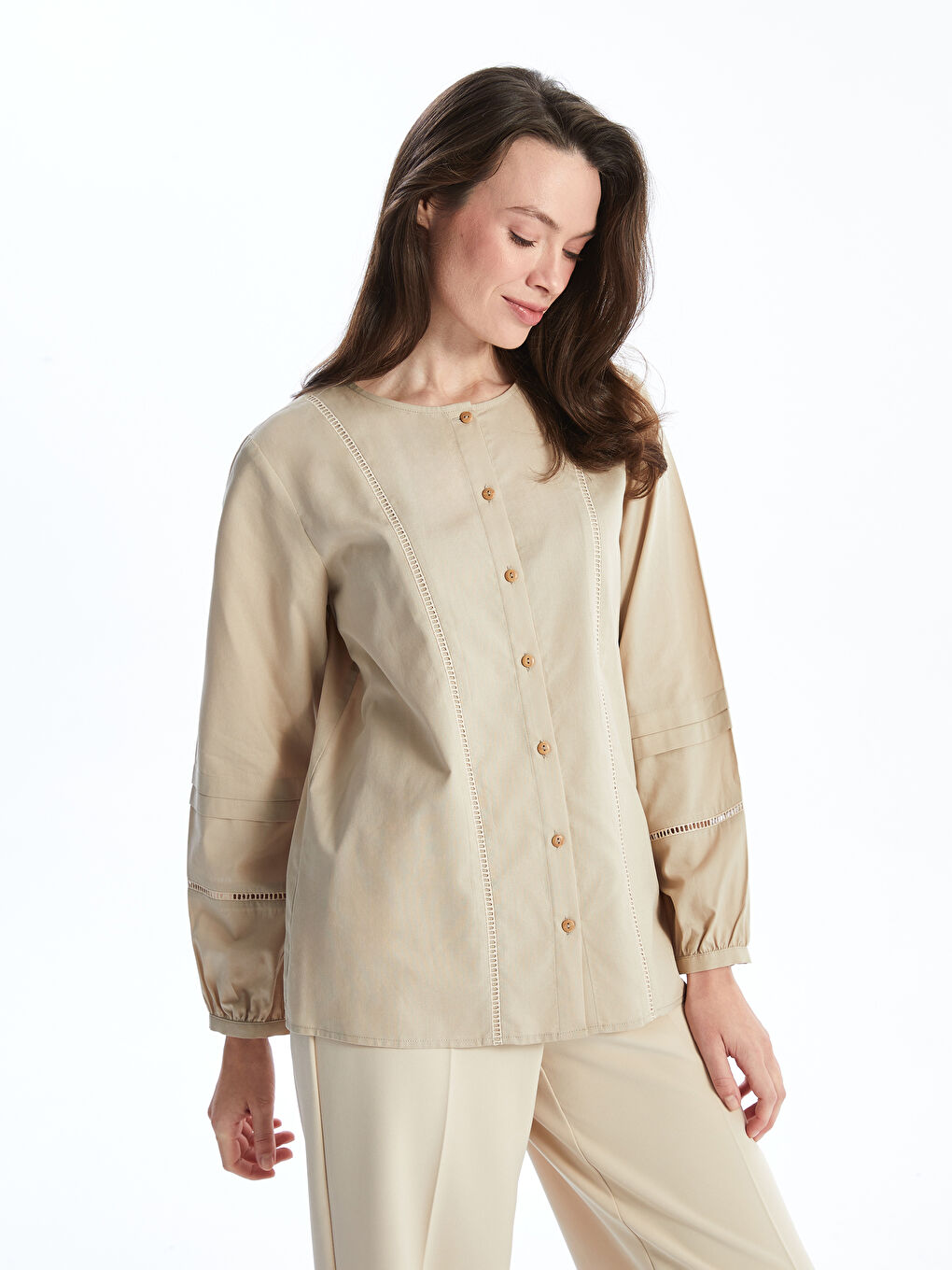 Regular Fit Embroidered Women's Shirt -S5BF11Z8-CWP