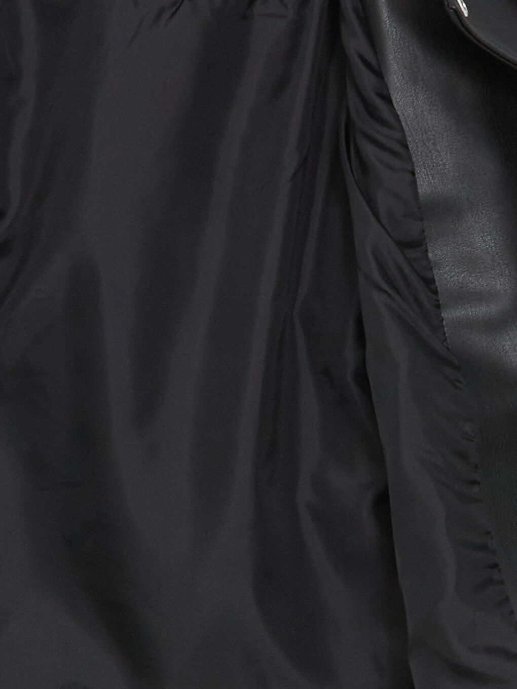 Biker Neck Women's Faux Leather Jacket-6