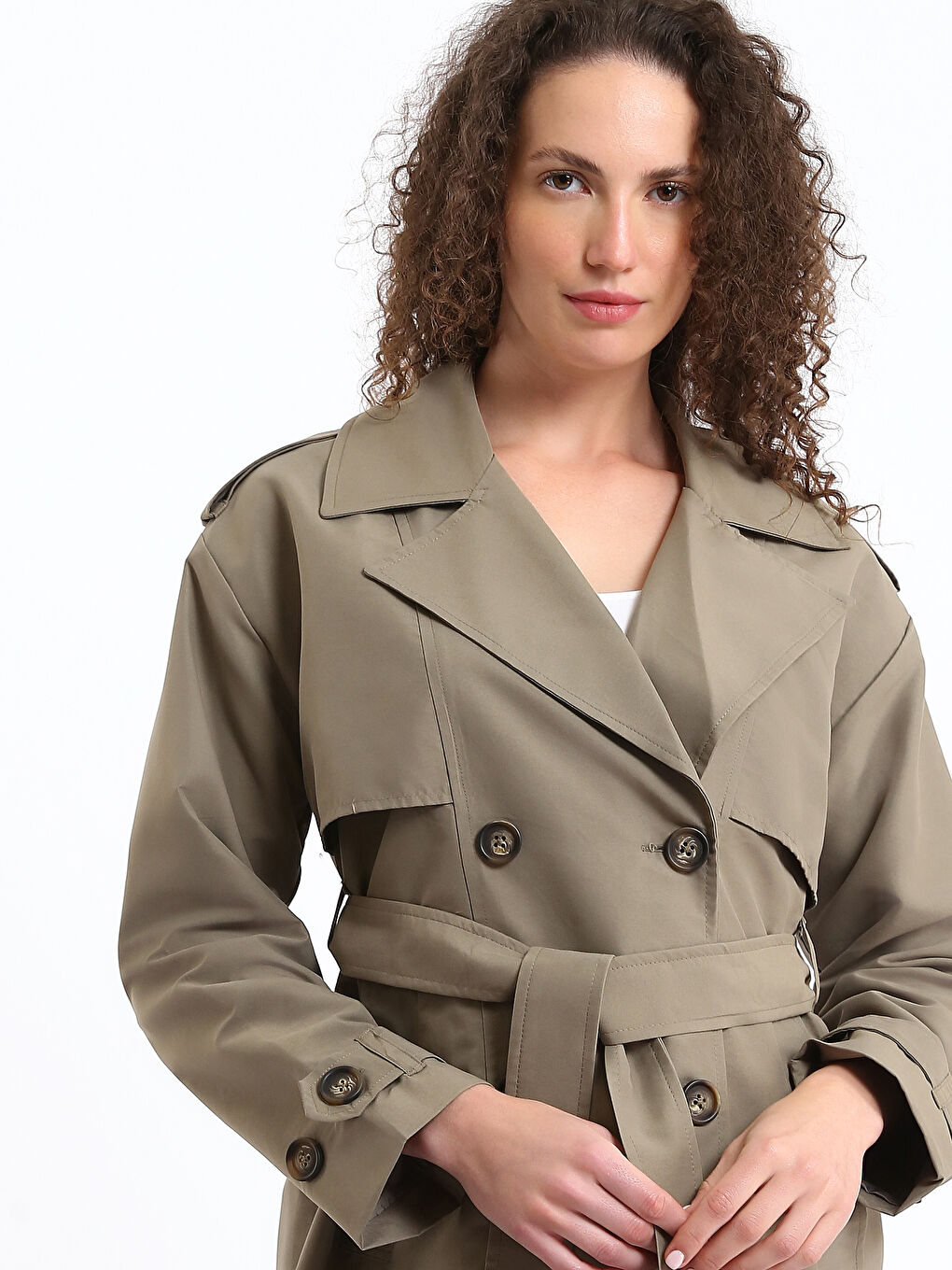 Trench-coat Oversize à Col de Veste pour Femmes-2