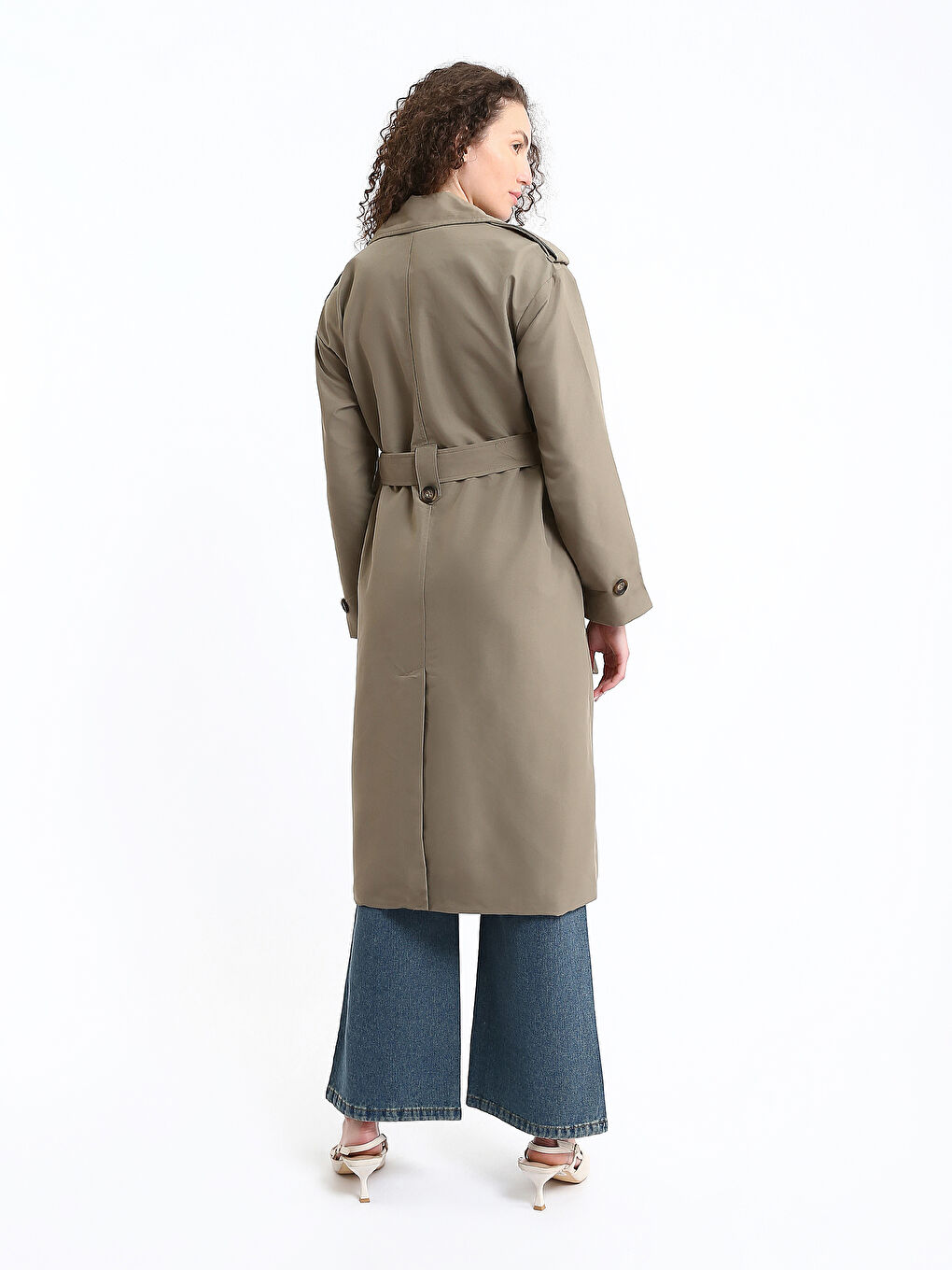 Trench-coat Oversize à Col de Veste pour Femmes-4