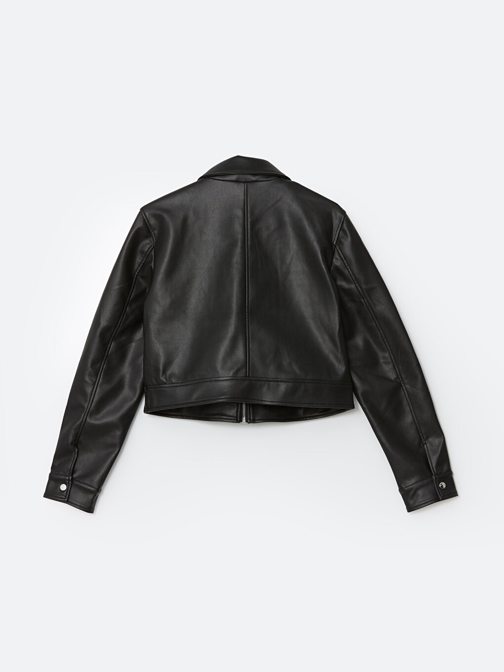Collared Neck Women's Faux Leather Jacket -S5BF19Z8-CVL