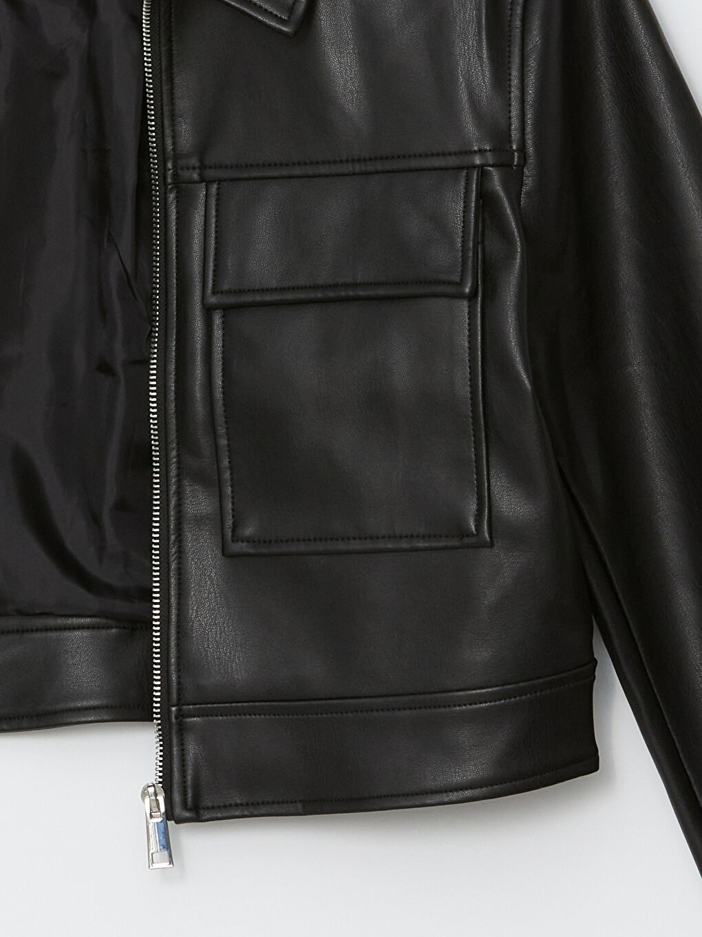 Collared Neck Women's Faux Leather Jacket -S5BF19Z8-CVL