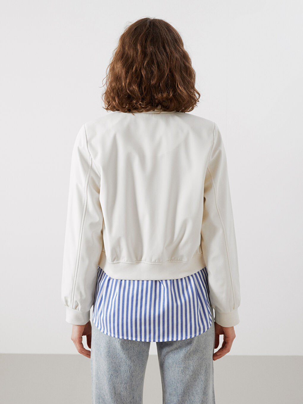 College Collar Crop Women's Jacket -S5BF22Z8-VZD