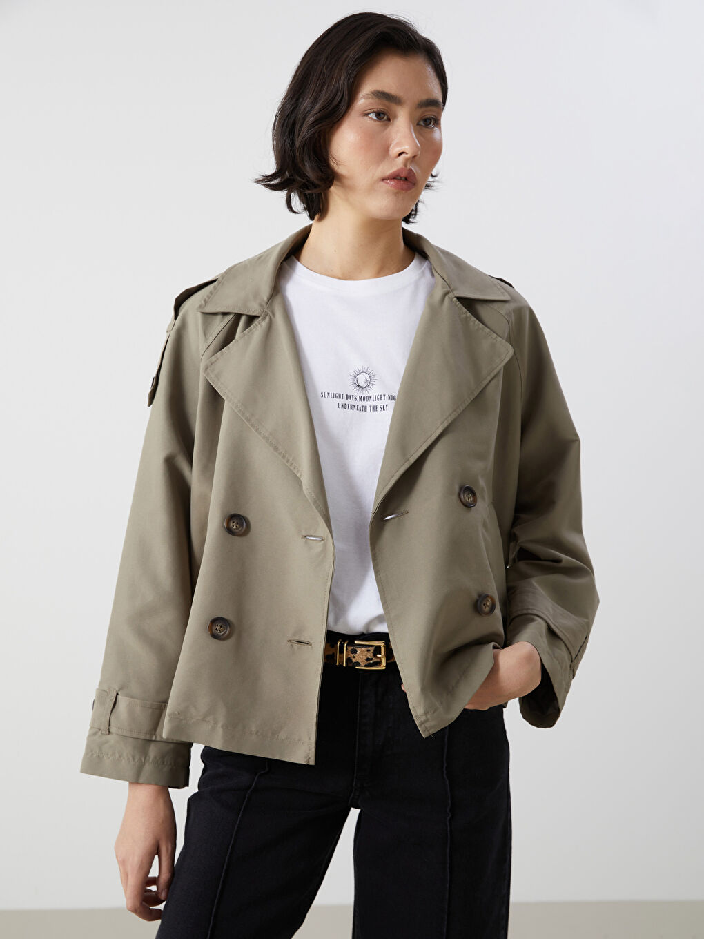 Jacket Collar Oversize Women's Trench Coat -S5BF23Z8-VF3