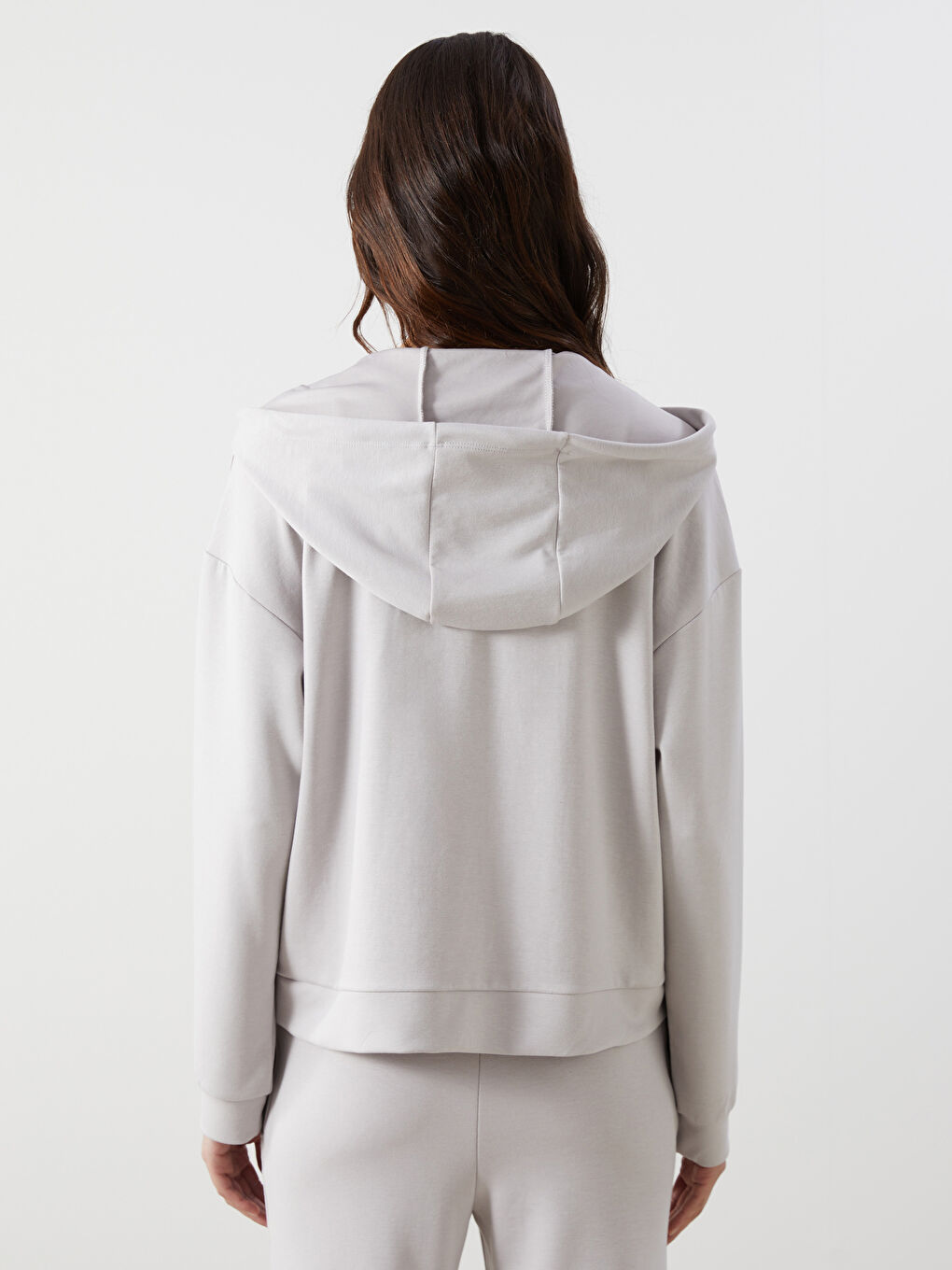 LCW Vision Gri Loose Fit Kadın Hoodie - 3