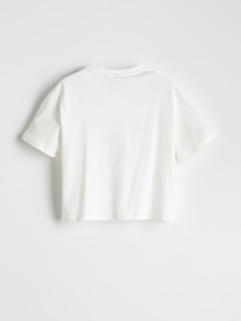 Ekru Bisiklet Yaka Minnie Mouse Baskılı Kız Çocuk Tişört-1