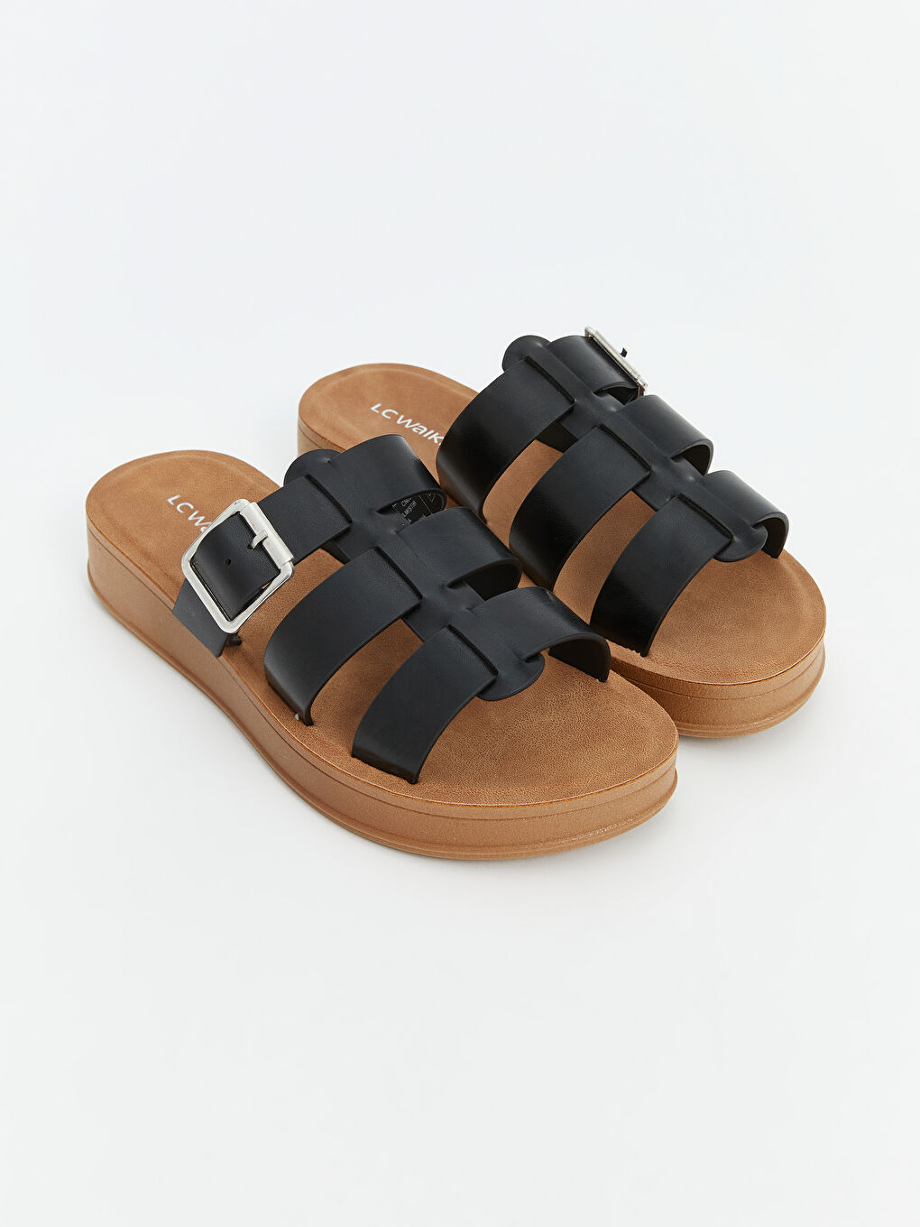 Buckle Detailed Single Strap Women's Slippers -S5BG37Z8-CVL