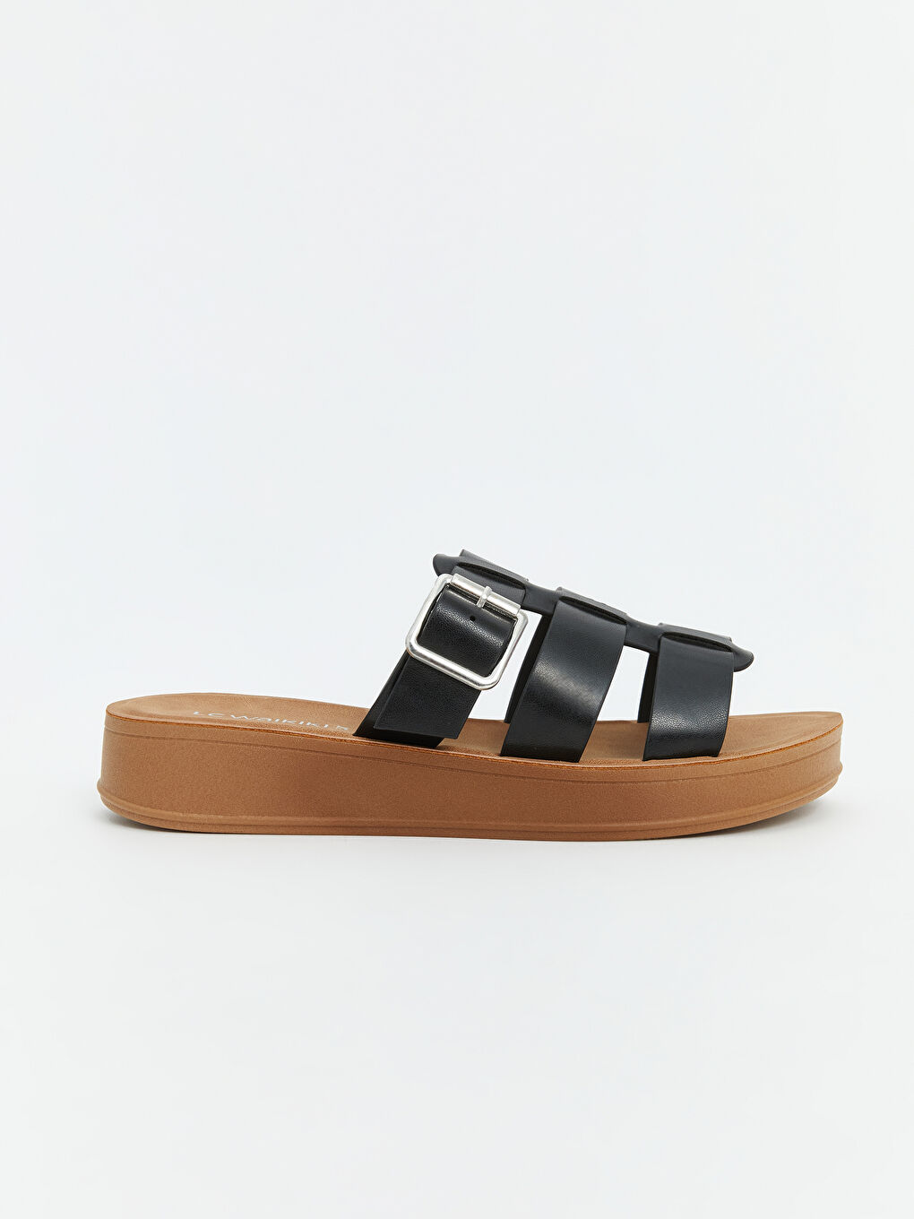 Buckle Detailed Single Strap Women's Slippers -S5BG37Z8-CVL