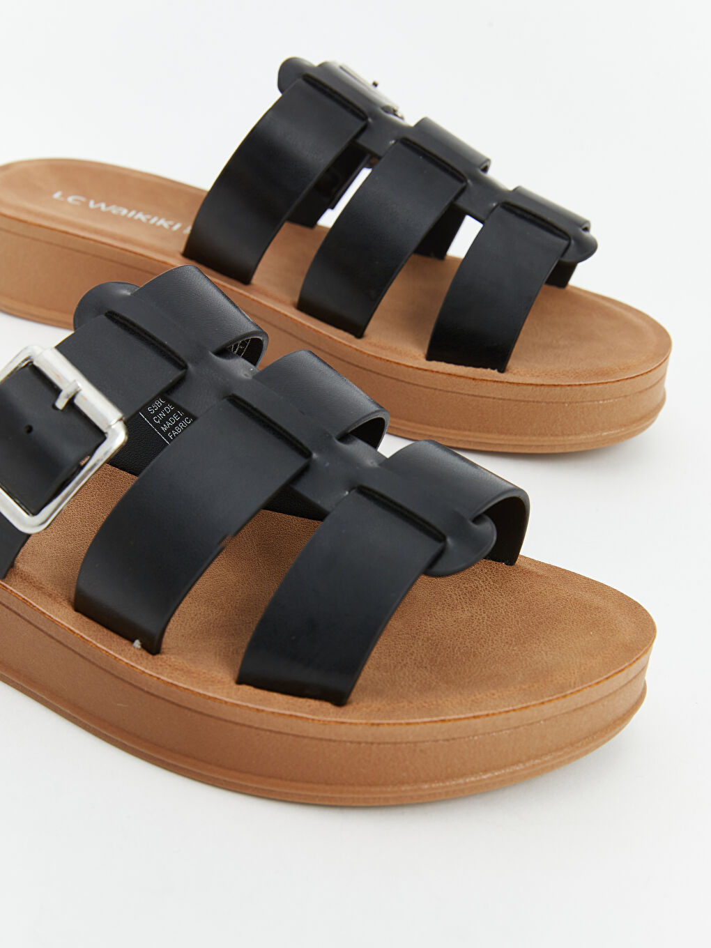 Buckle Detailed Single Strap Women's Slippers -S5BG37Z8-CVL