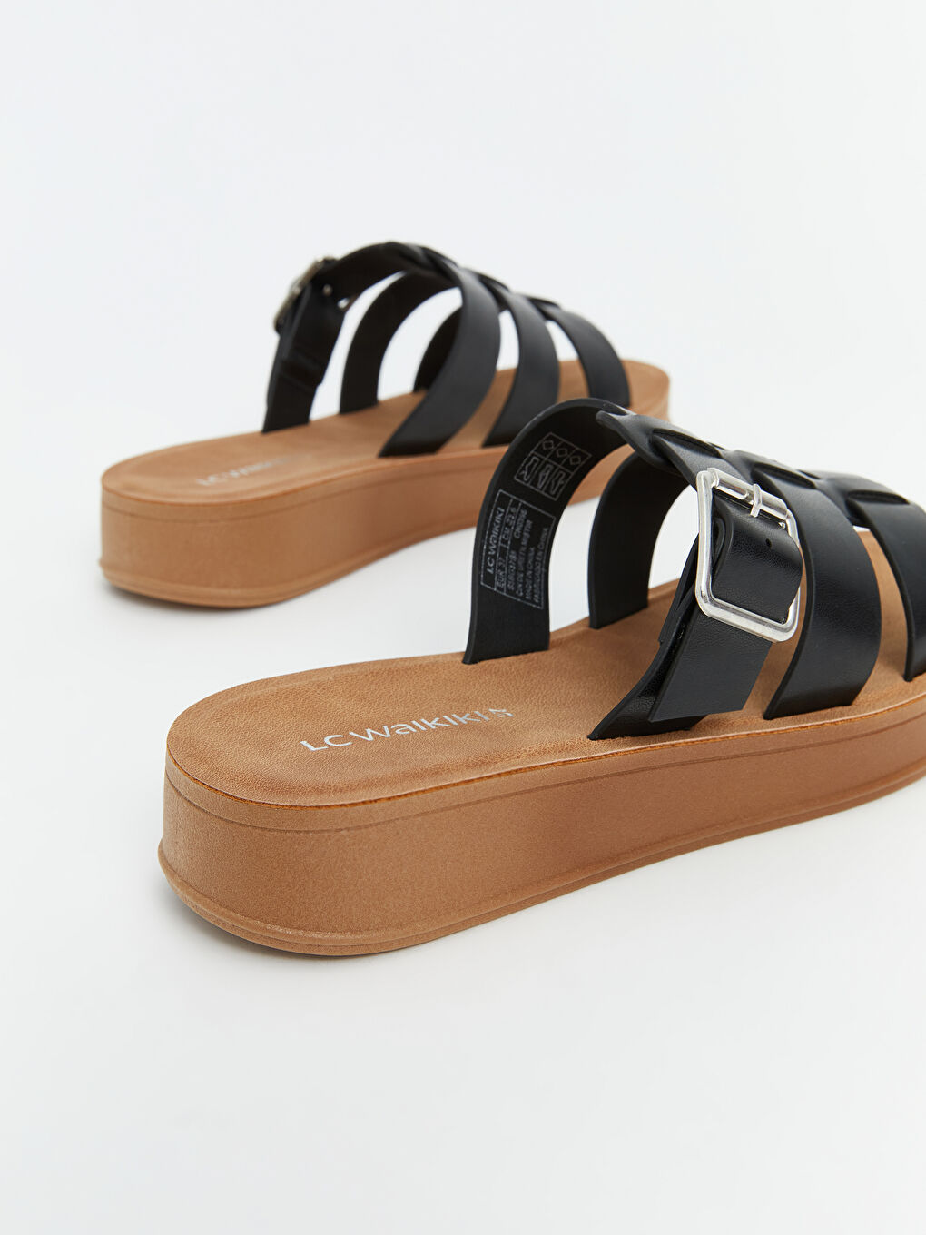 Buckle Detailed Single Strap Women's Slippers -S5BG37Z8-CVL