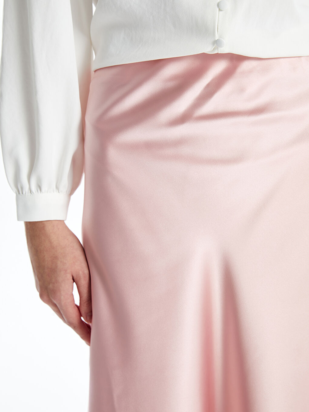 LCW Vision Standard Fit Plain Satin Women's Skirt -S5BG71Z8-G3G