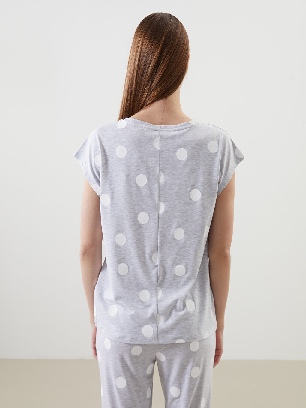 V-Neck Polka Dot Women’S Pajama Top -S5BG93Z8-998