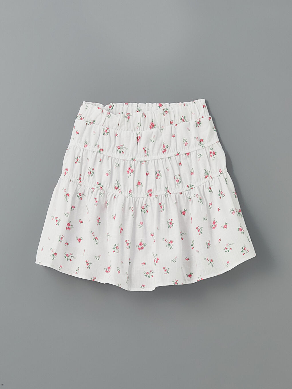 Floral Girl's Skirt with Elastic Waist -S5BH33Z4-VE4