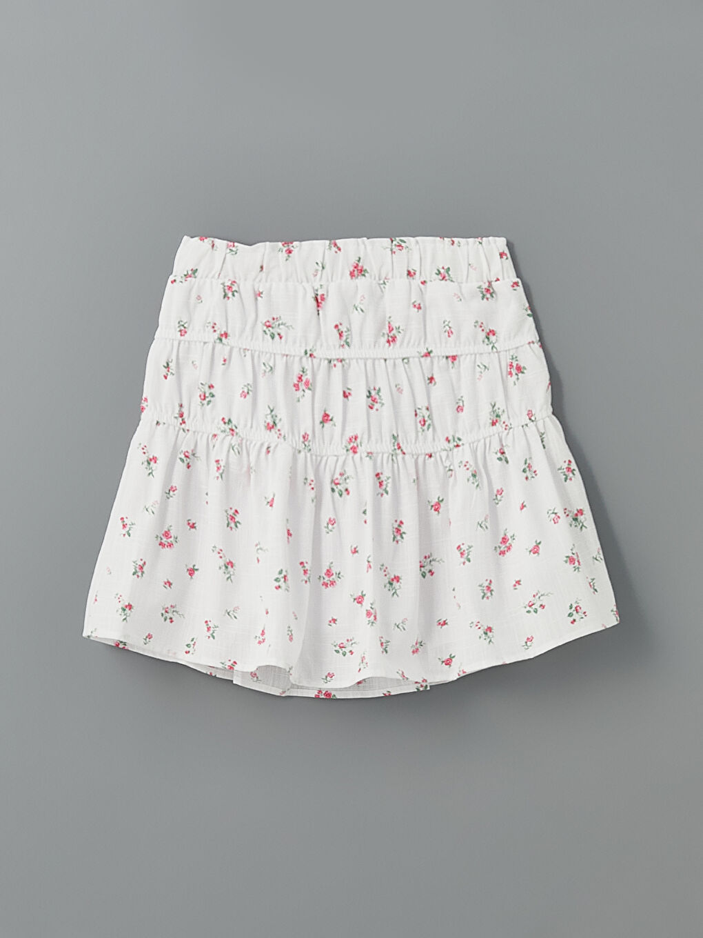 Floral Girl's Skirt with Elastic Waist -S5BH33Z4-VE4