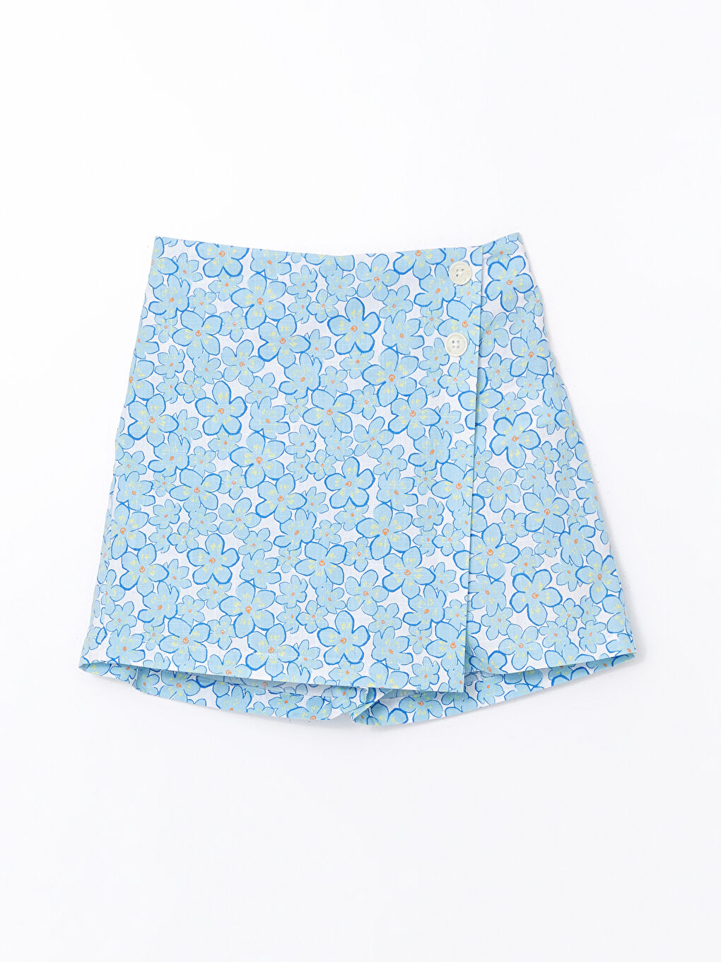Floral Girl's Short Skirt with Elastic Waist -S5BH34Z4-LQQ