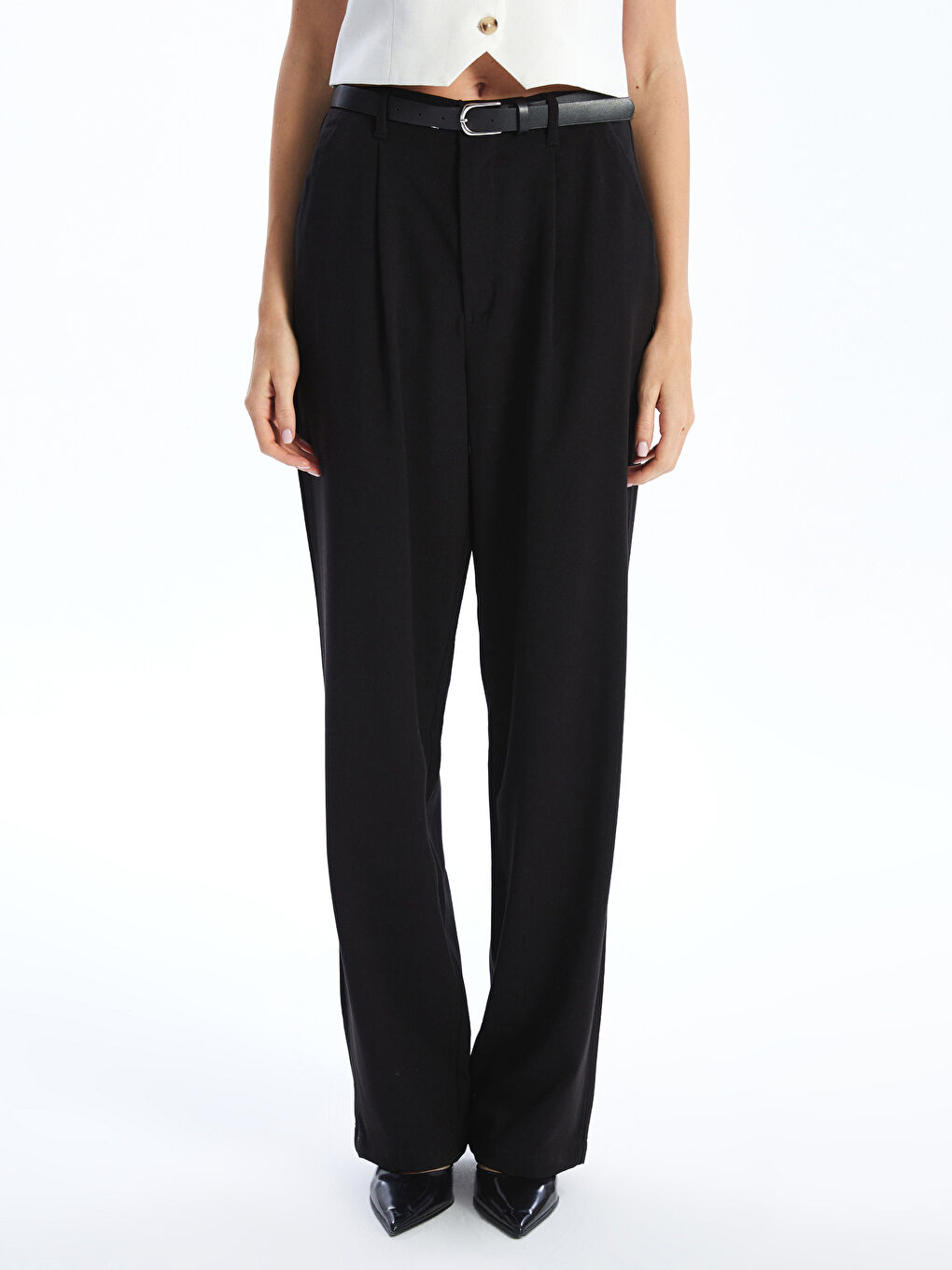 Belted Women's Trousers -S5BH40Z8-CVL