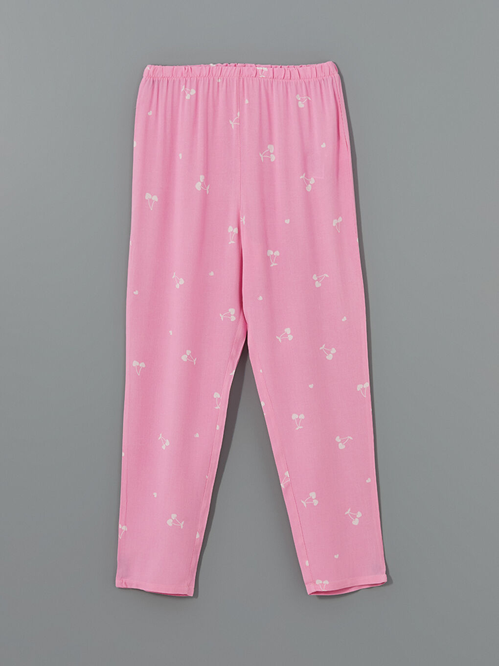 Pembe Beli Lastikli Desenli Kadın Pijama Altı